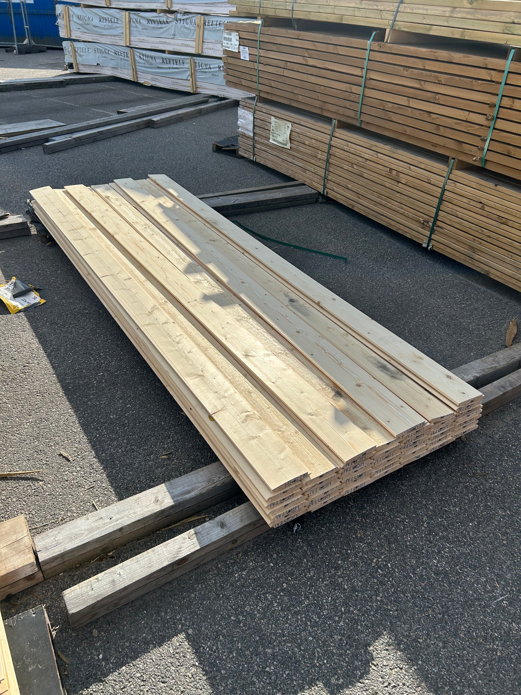 Parti Ytterpanel Dubbelfas Fals 22x145mm 3.0m 46st Gran