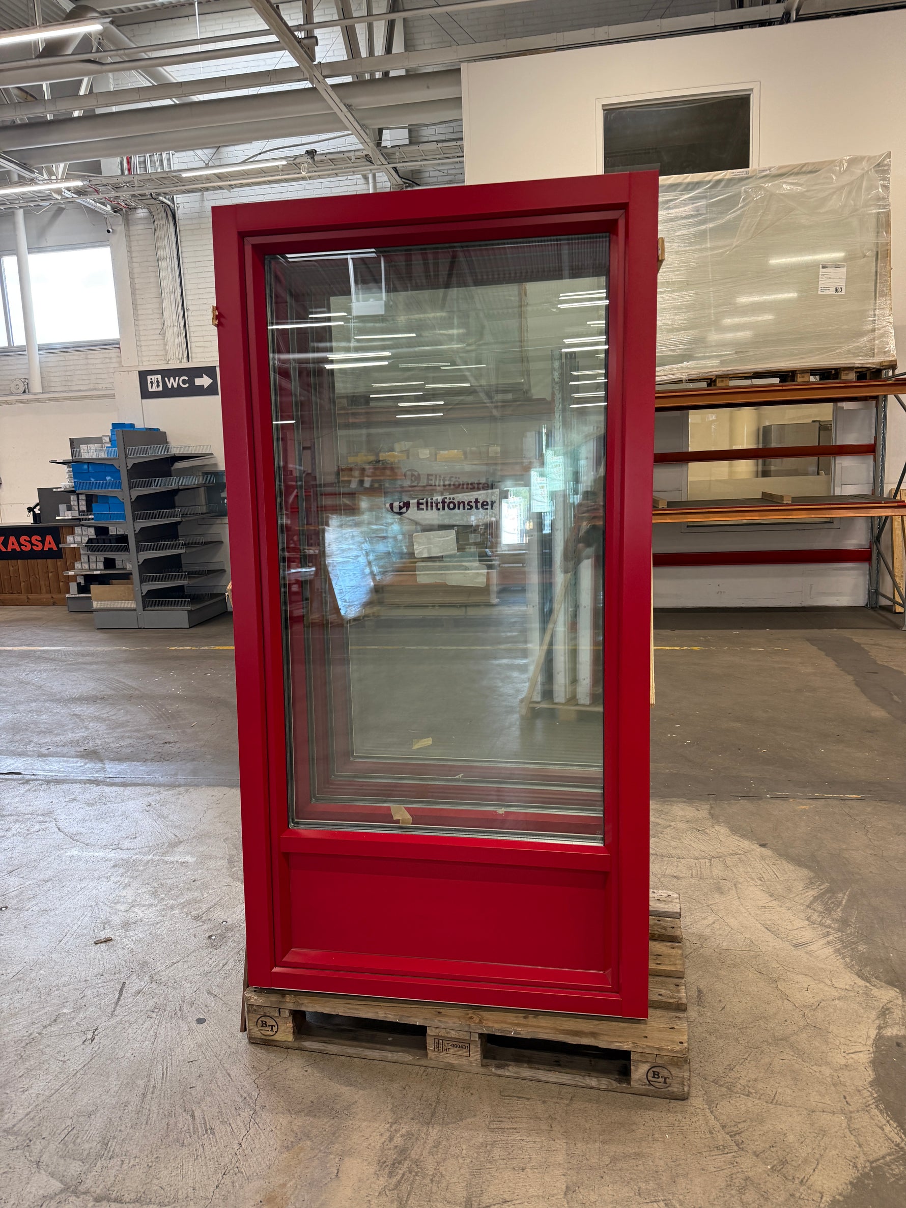 Altandörrar- Inåtgående, Trä/Aluminium – 1080 × 2080 mm- Röd