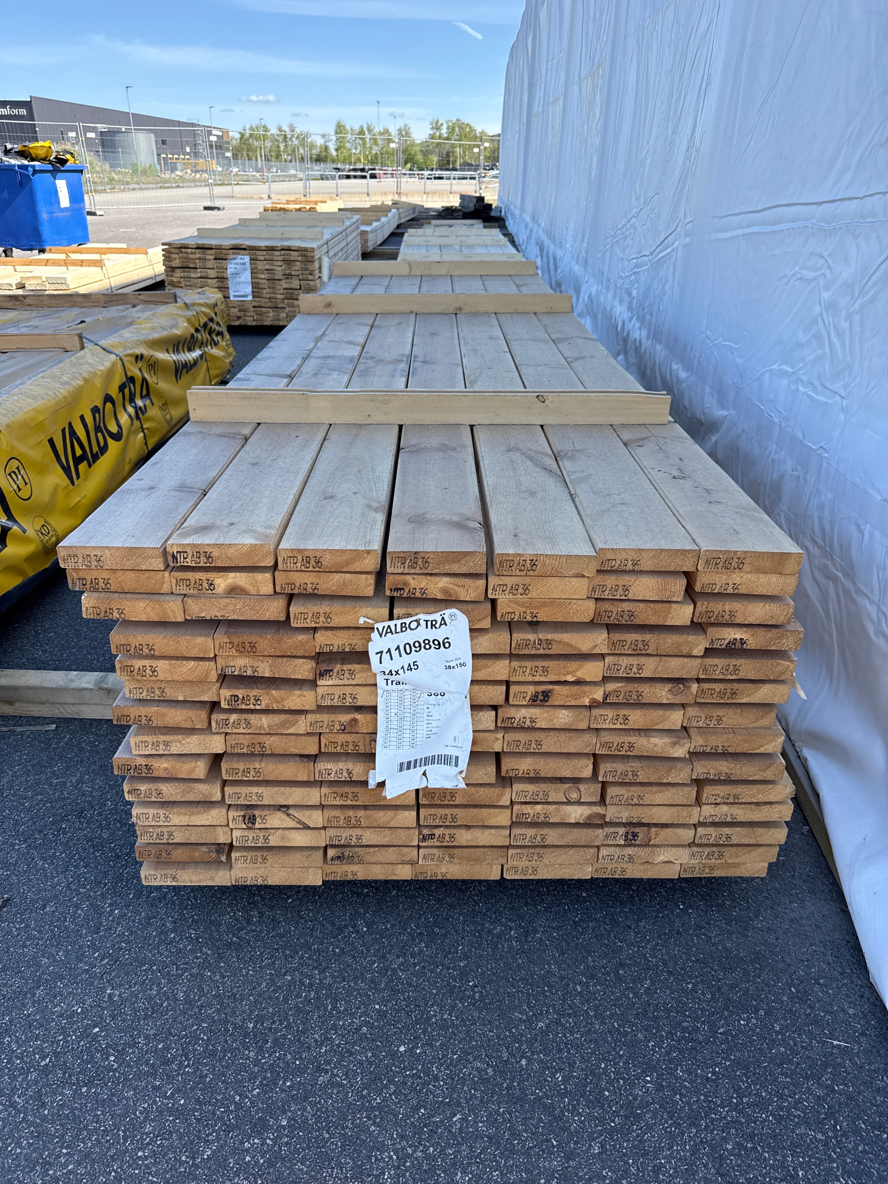 Paket Trall 34x145mm 98st 3.60m Furu Obehandlad