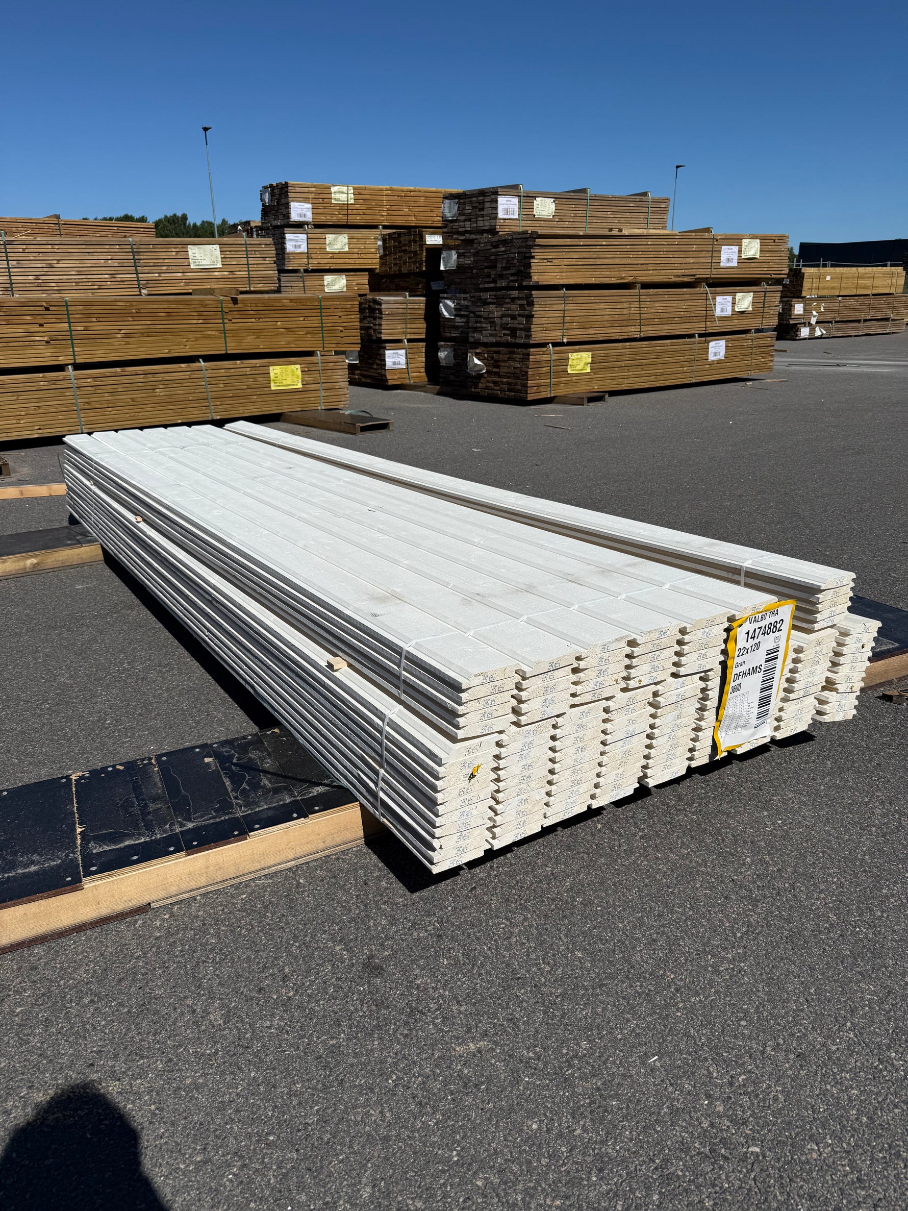 Paket Ytterpanel Dubbelfas Halvspont 22x120mm, 124st 3.60m Mellanstruken&nbsp;