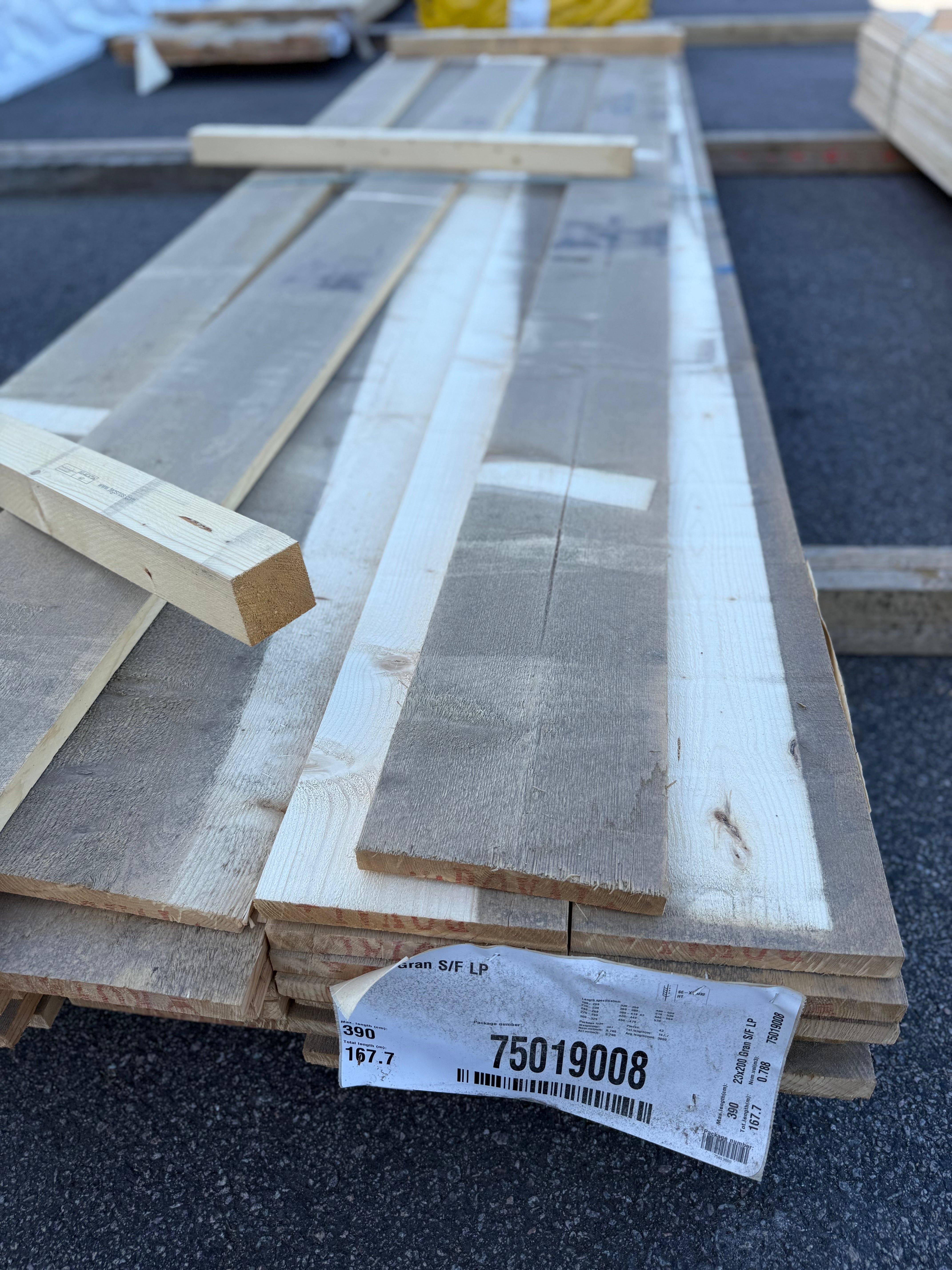 Paket Brädor 23x200mm 3.90m 43st
