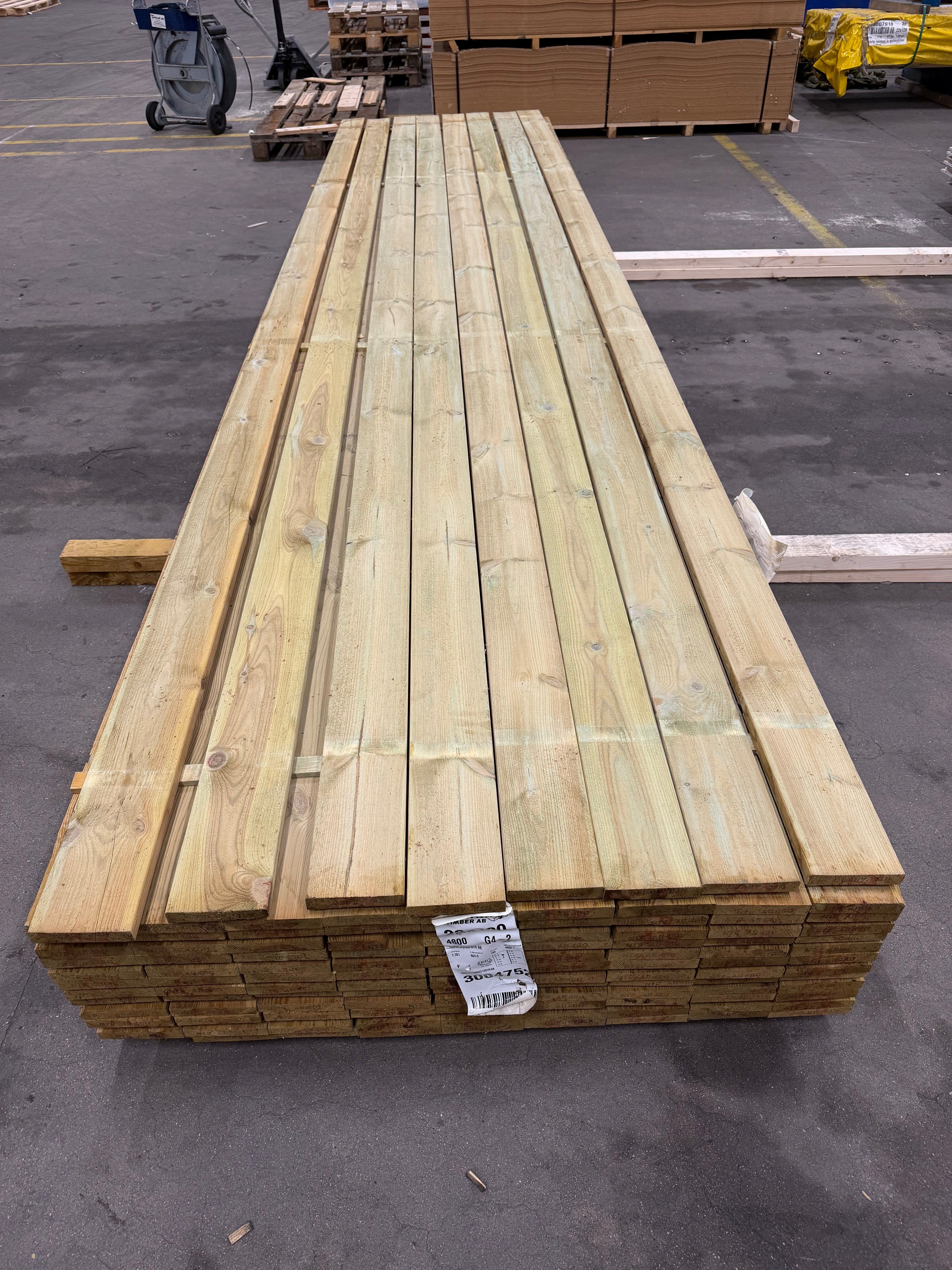 Paket Finsågad Panel 22x120 mm – 116 st 4,8 m, furu Tryckimpregnerad