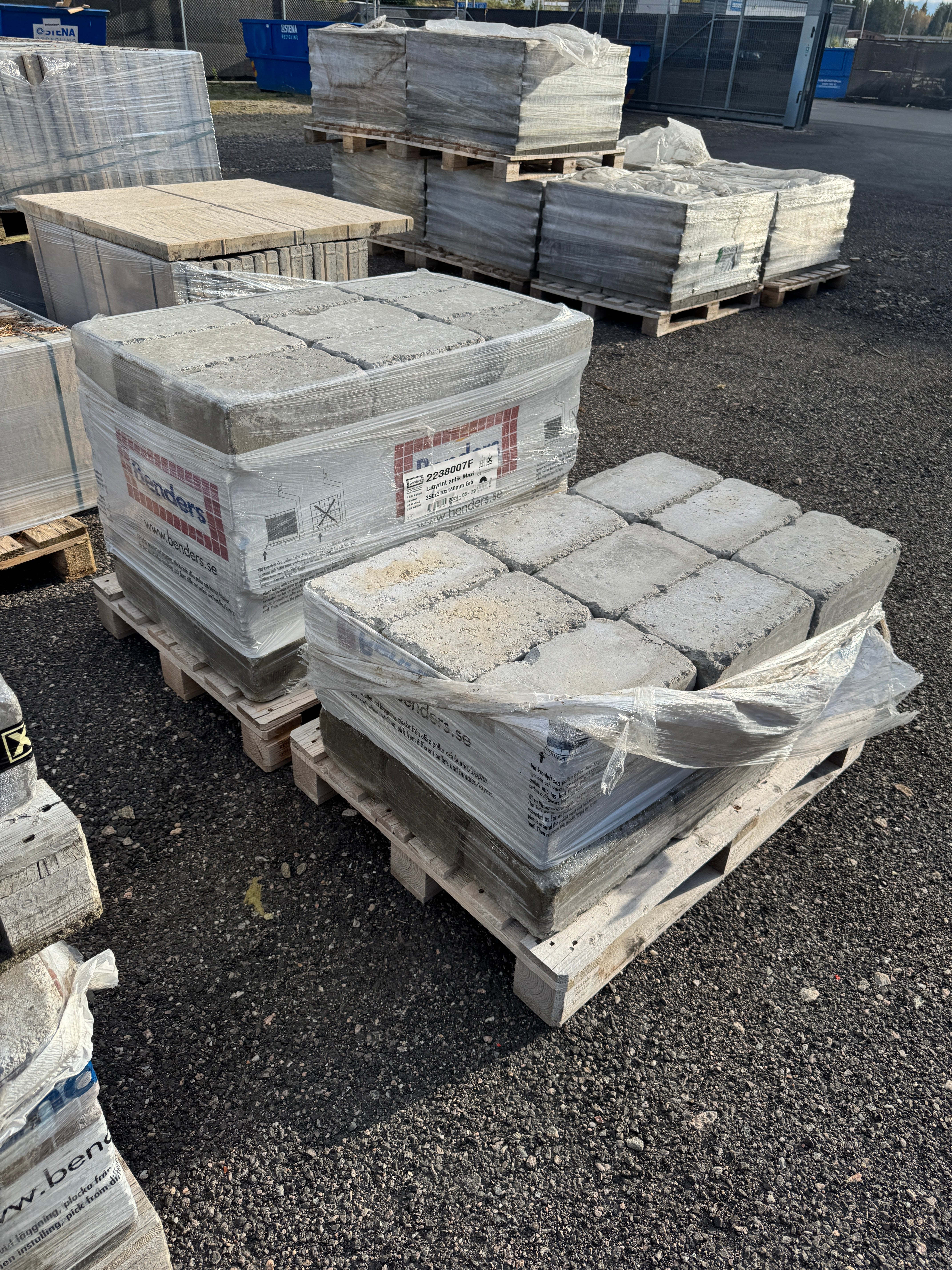 2 pall Marksten Labyrint Antik Maxi 350x210x140mm Grå