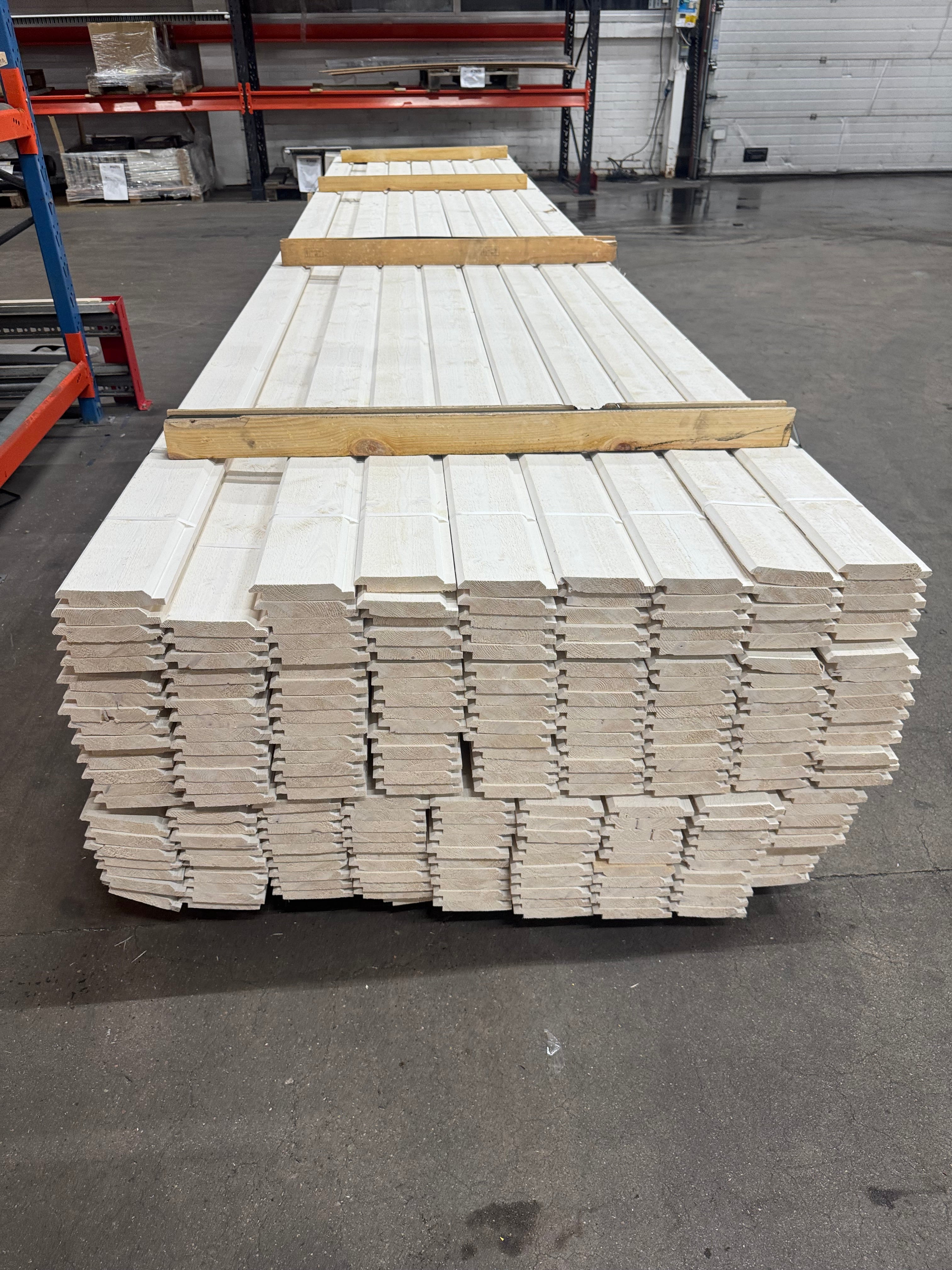 Paket Ytterpanel Dubbelfas 22x120mm – 220 st 5,40 m (Grundmålad vit)