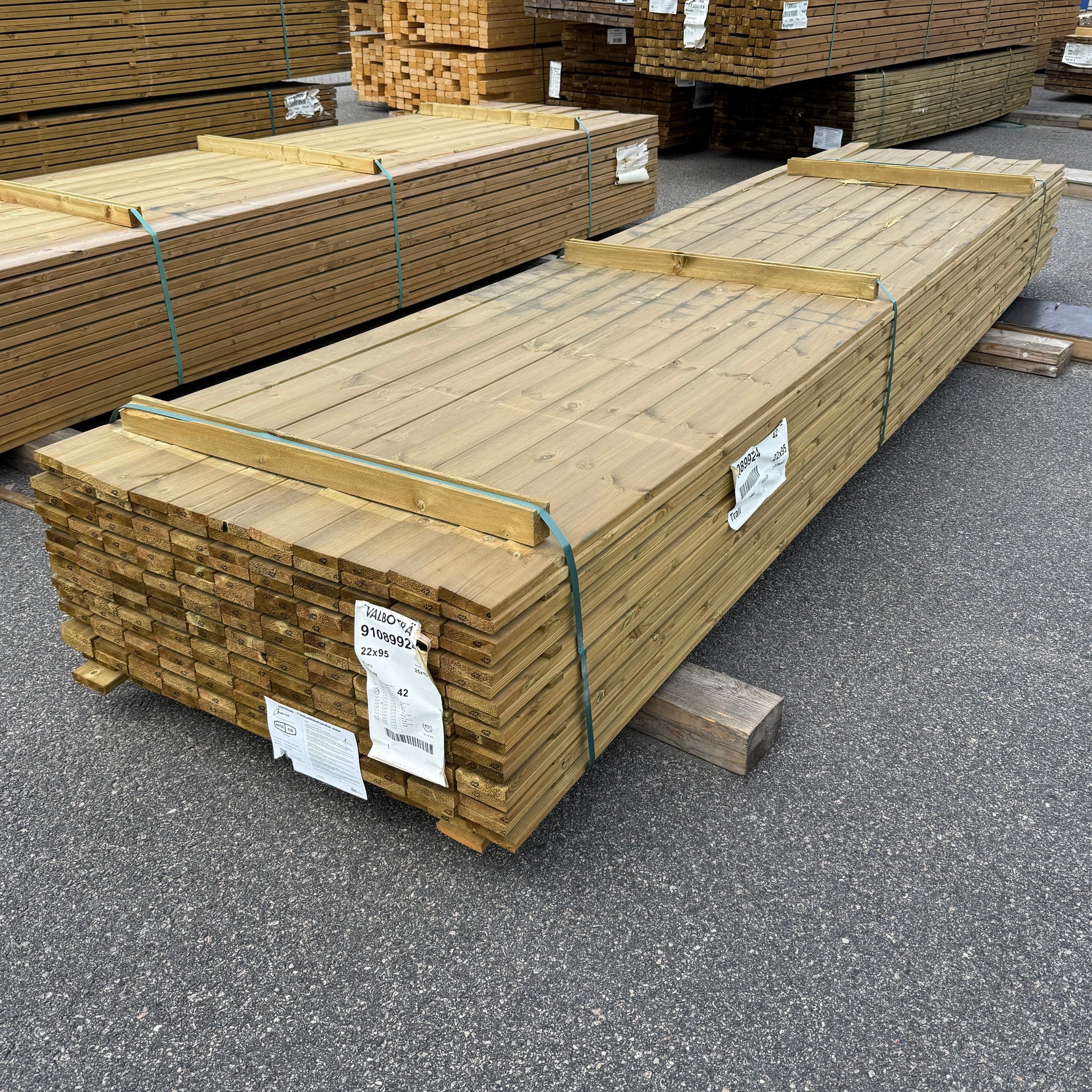 Paket Tryckimpregnerad Trall 22×95 mm, 198st 4,20 m