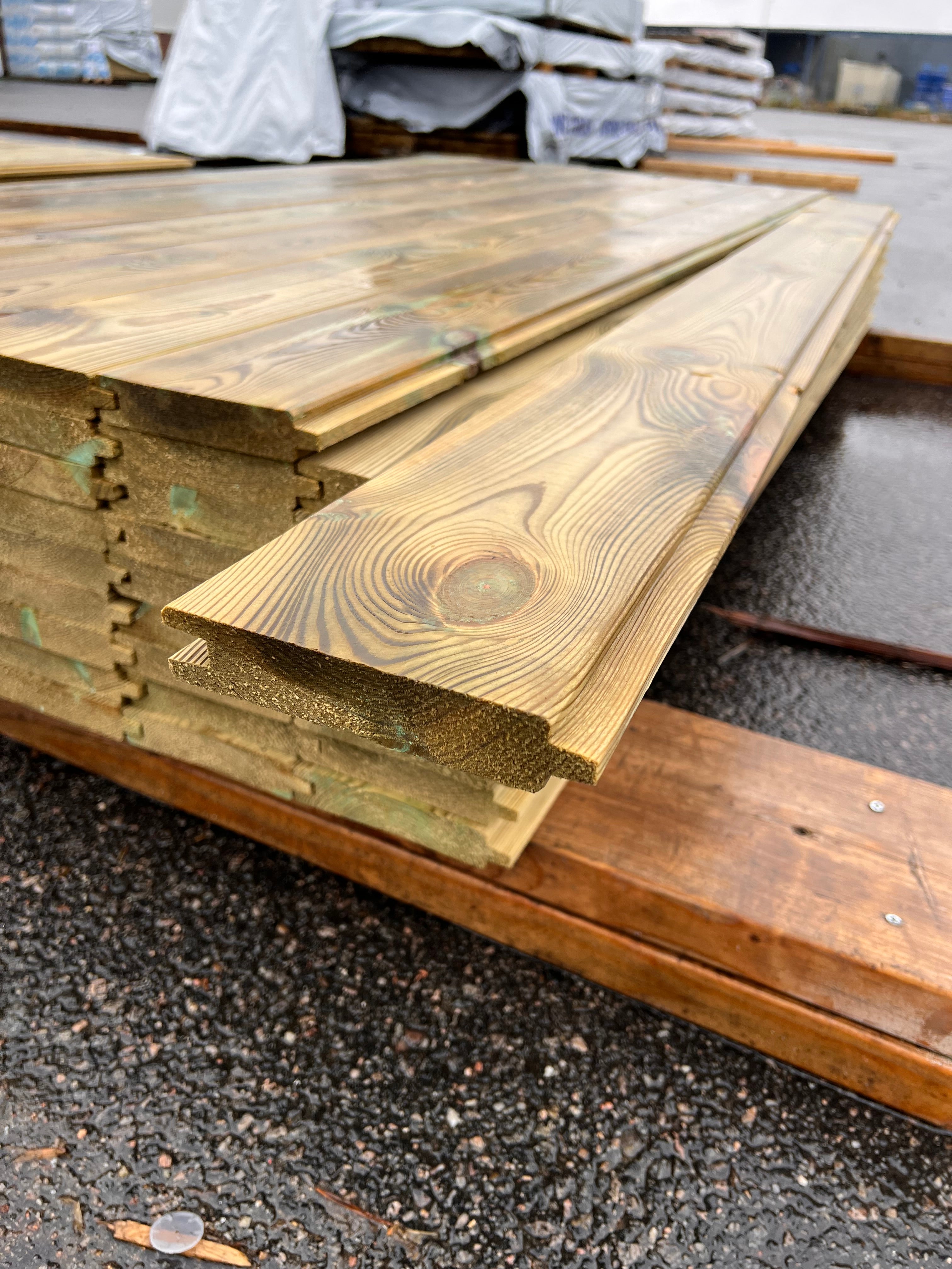 Paket Spontad Panel Hyvlad 27x145mm – 81 st 2.0m Tryckimpregnerad