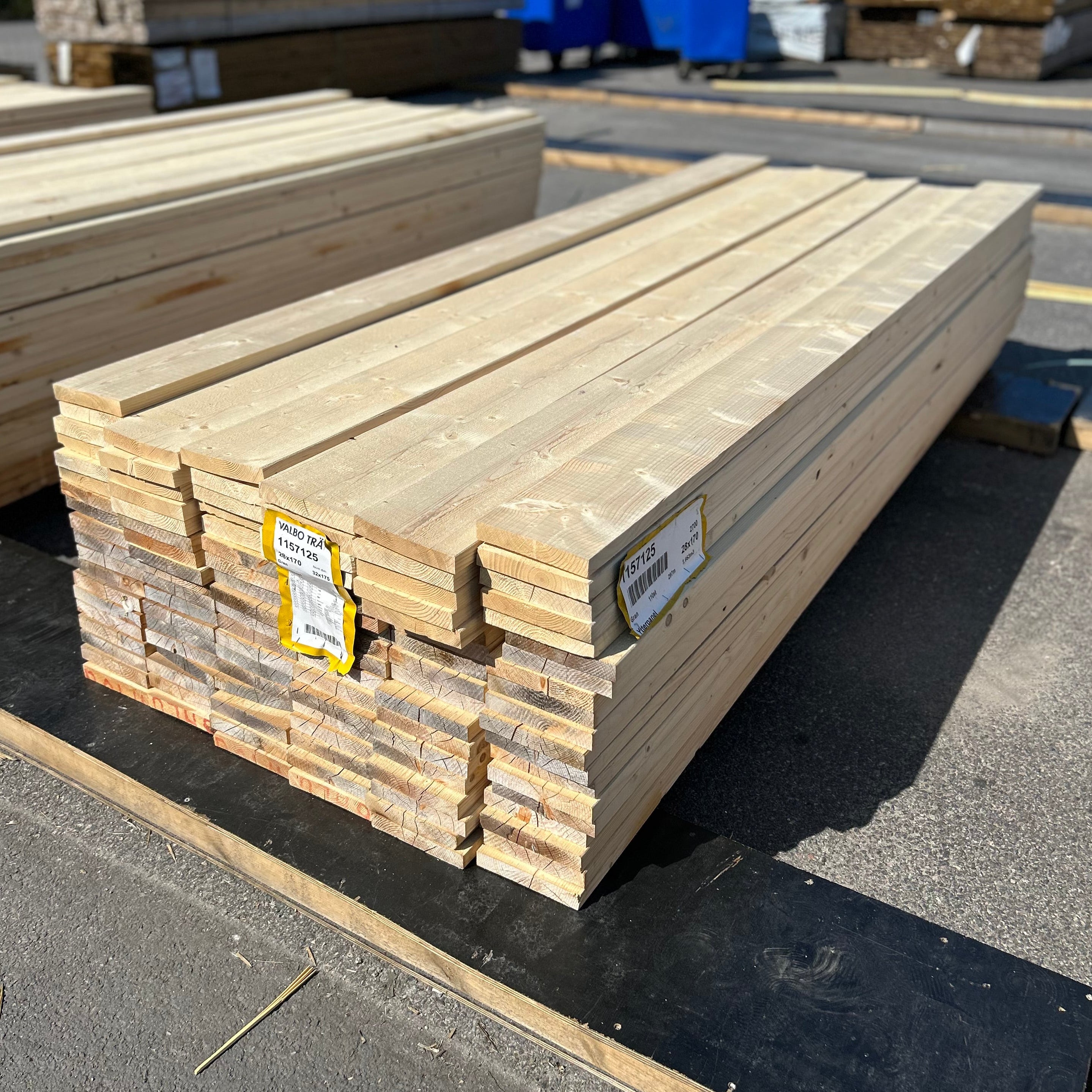 Paket Finsågade Brädor 28x170mm 2.70m 110st Obehandlad