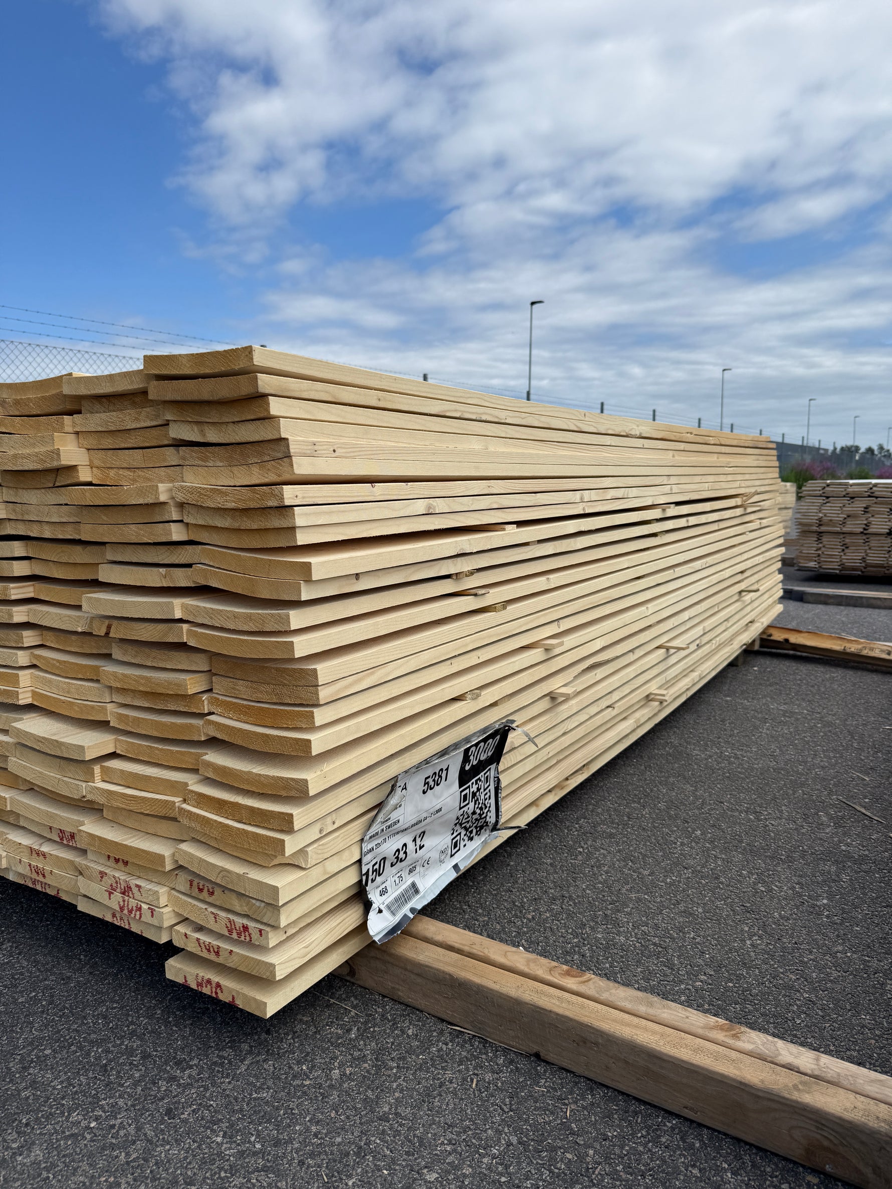 Paket Finsågade Brädor 22x170mm, 156st 3.0m- Obehandlade