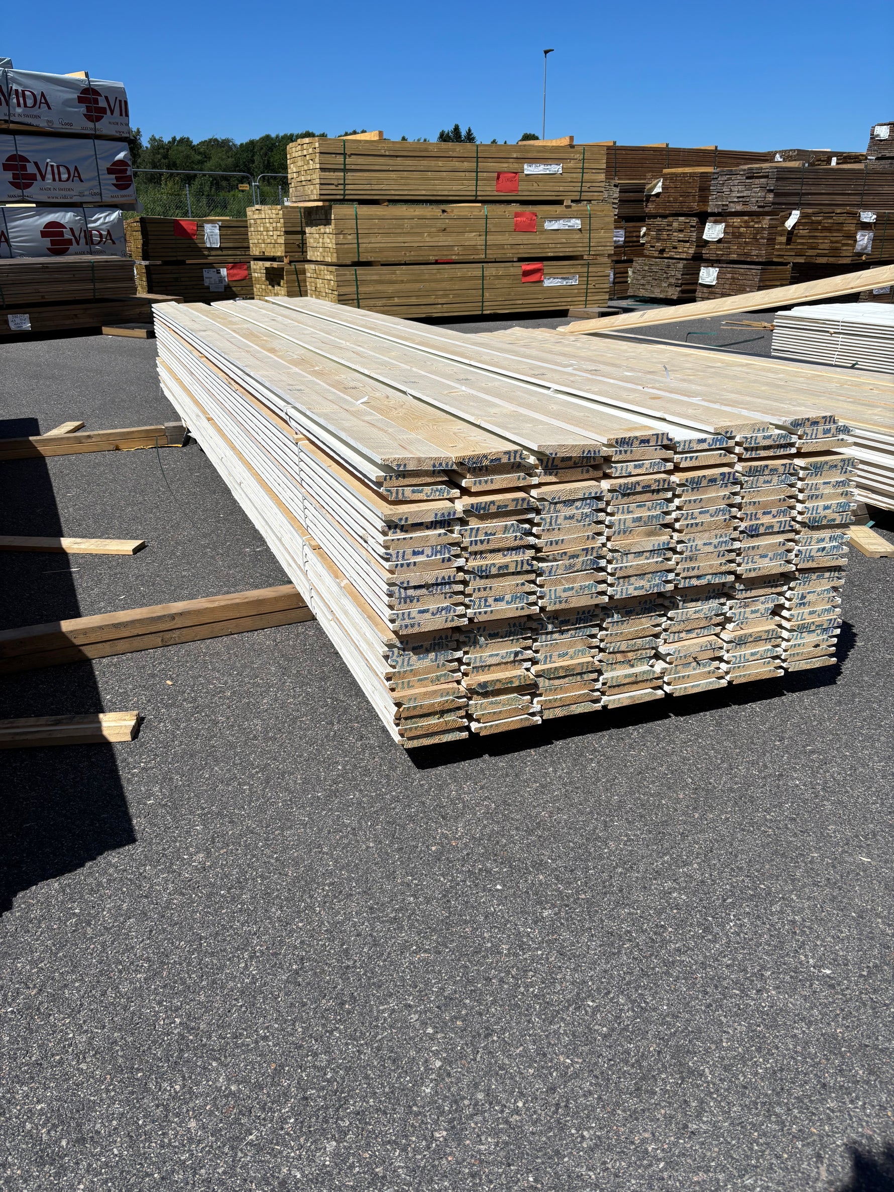 Paket Ytterpanel Enkelfas 22x145mm, 160st 4.50m Grundmålad