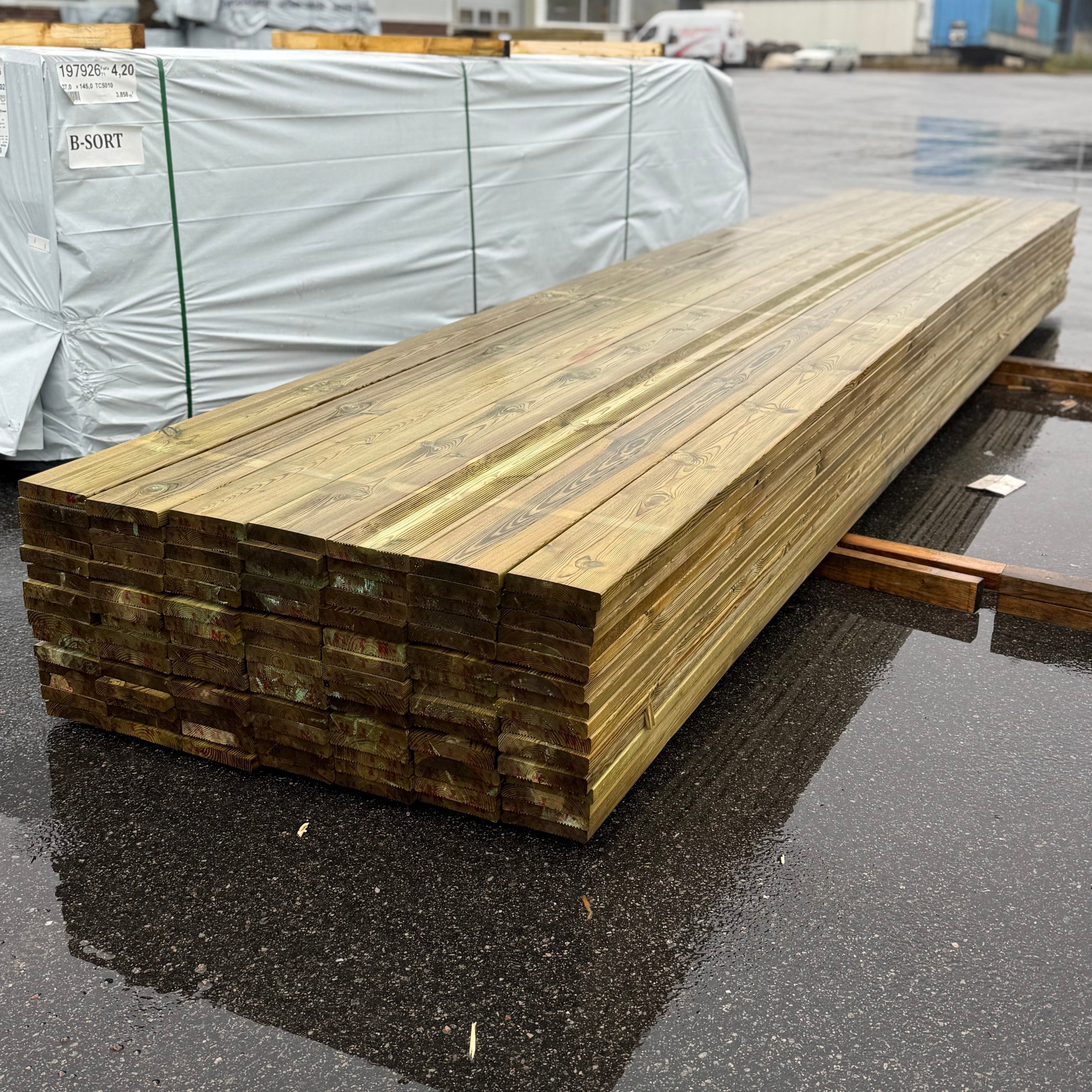 Paket Tryckimpregnerad Rillad Trall 27x145 5.40m 105st (B-Sortering)