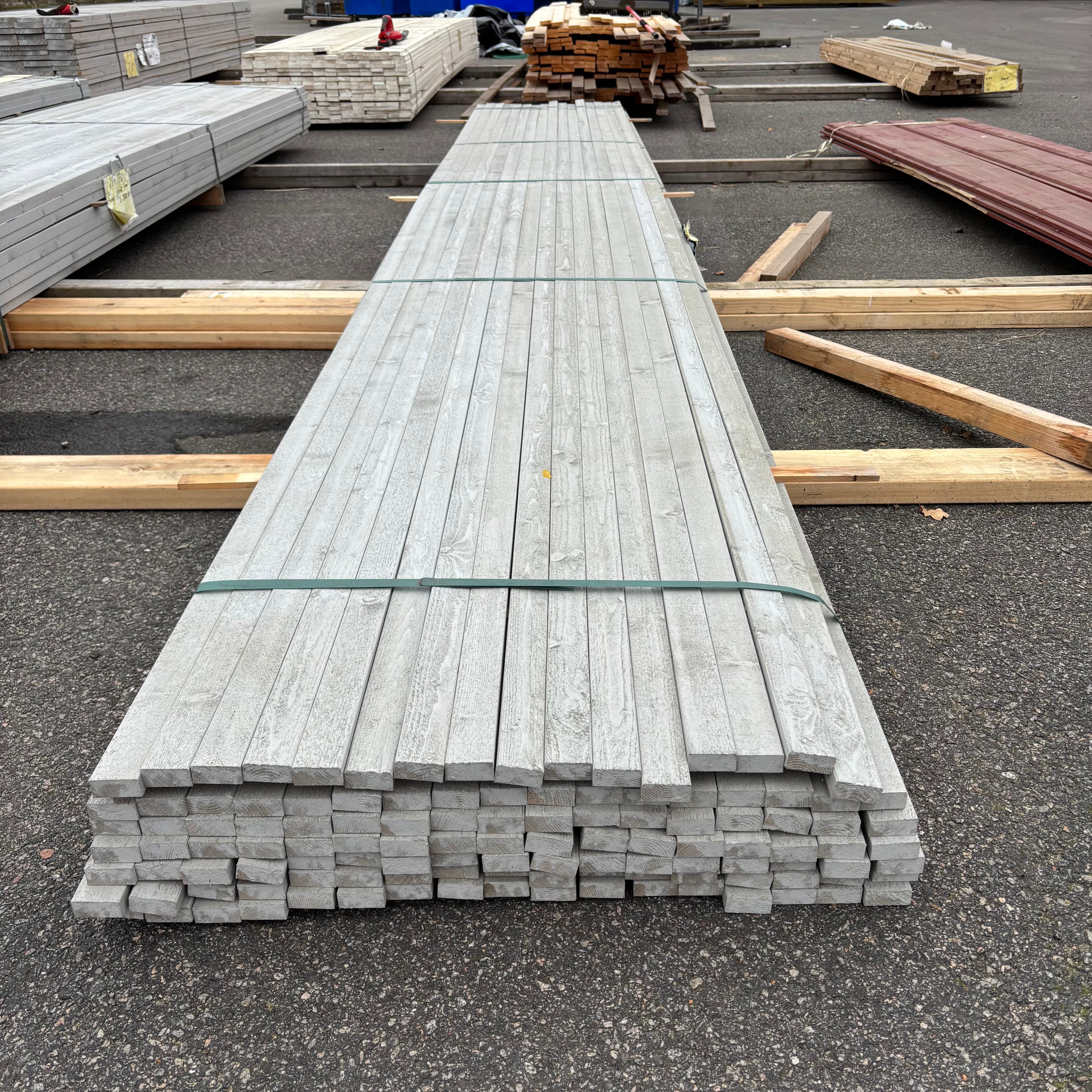 Paket Ytterpanel Finsågad 21x45mm – 118 st (5,40 m, Grå NCS S3000-N)