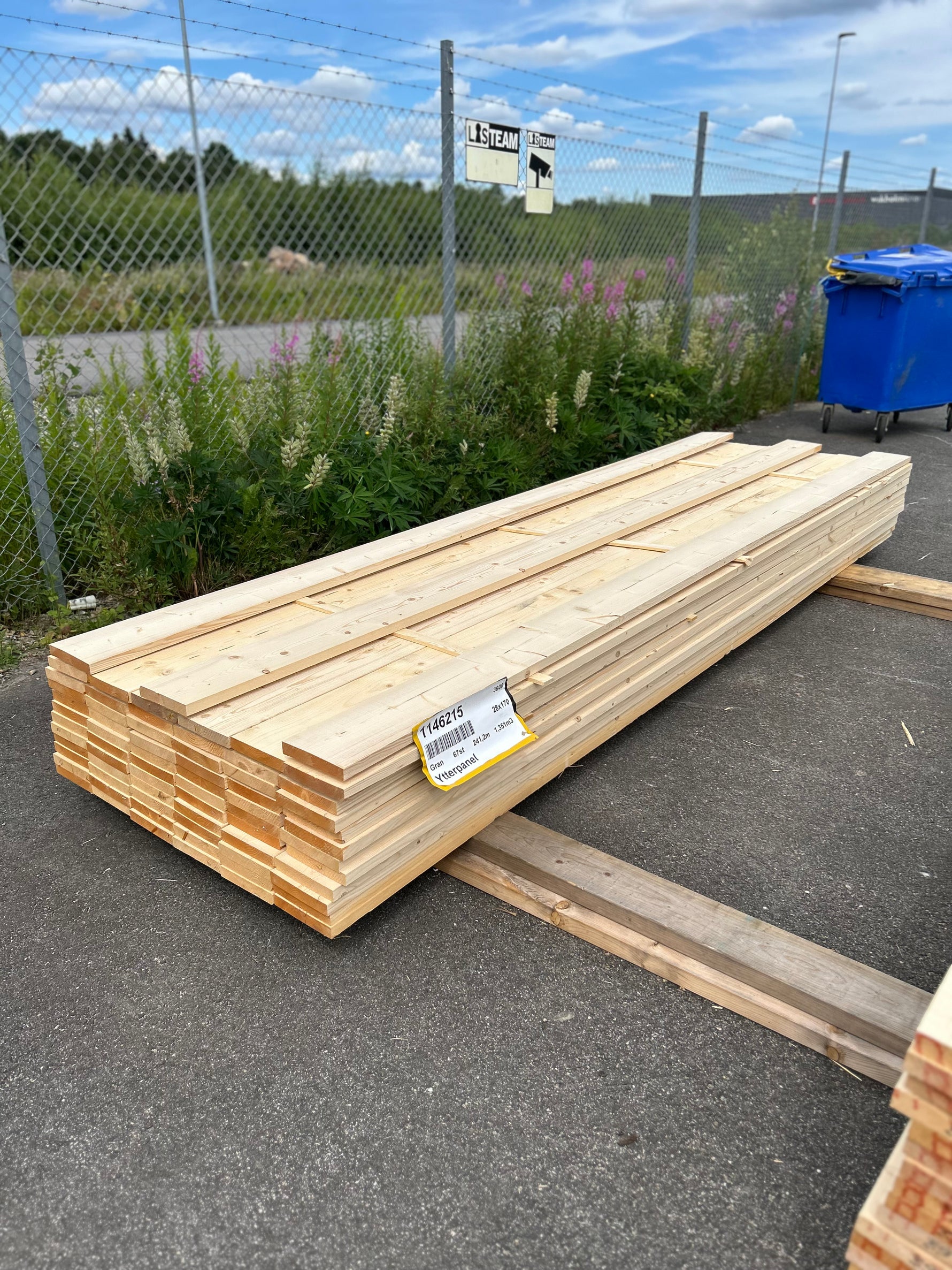 Paket Finsågade Brädor 28x170mm 3.60m- 69st Obehandlade
