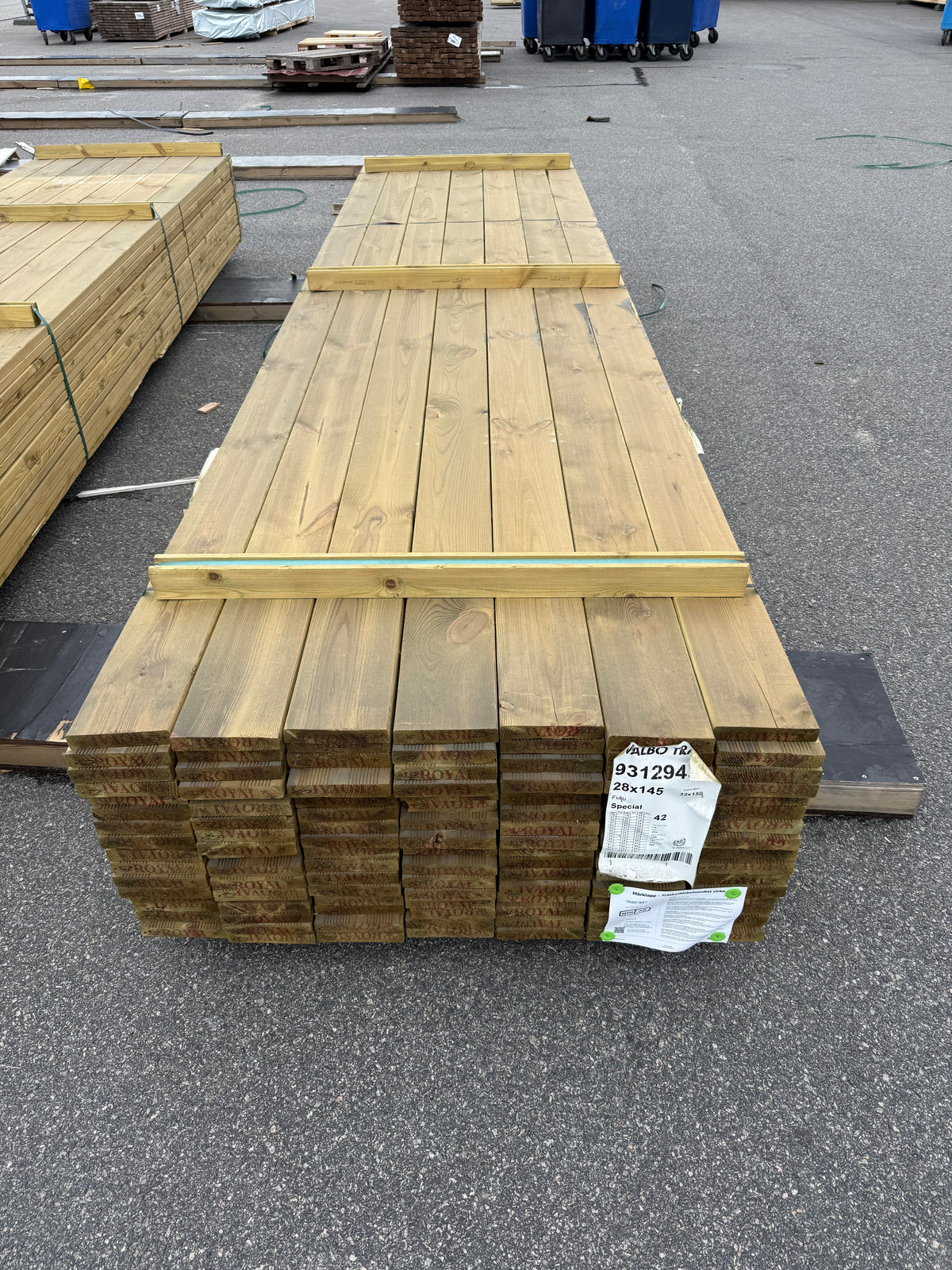 Paket Tryckimpregnerad Rillad Trall 28x145mm – 112st, 4,20m