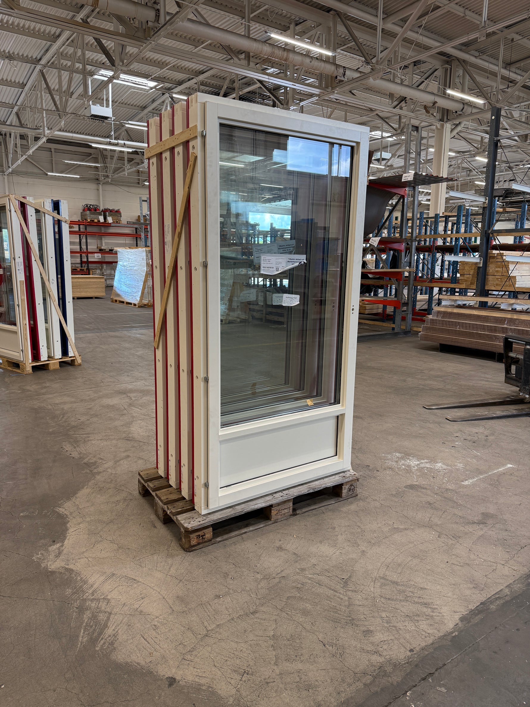 Altandörrar- Inåtgående, Trä/Aluminium – 1080 × 2080 mm- Röd