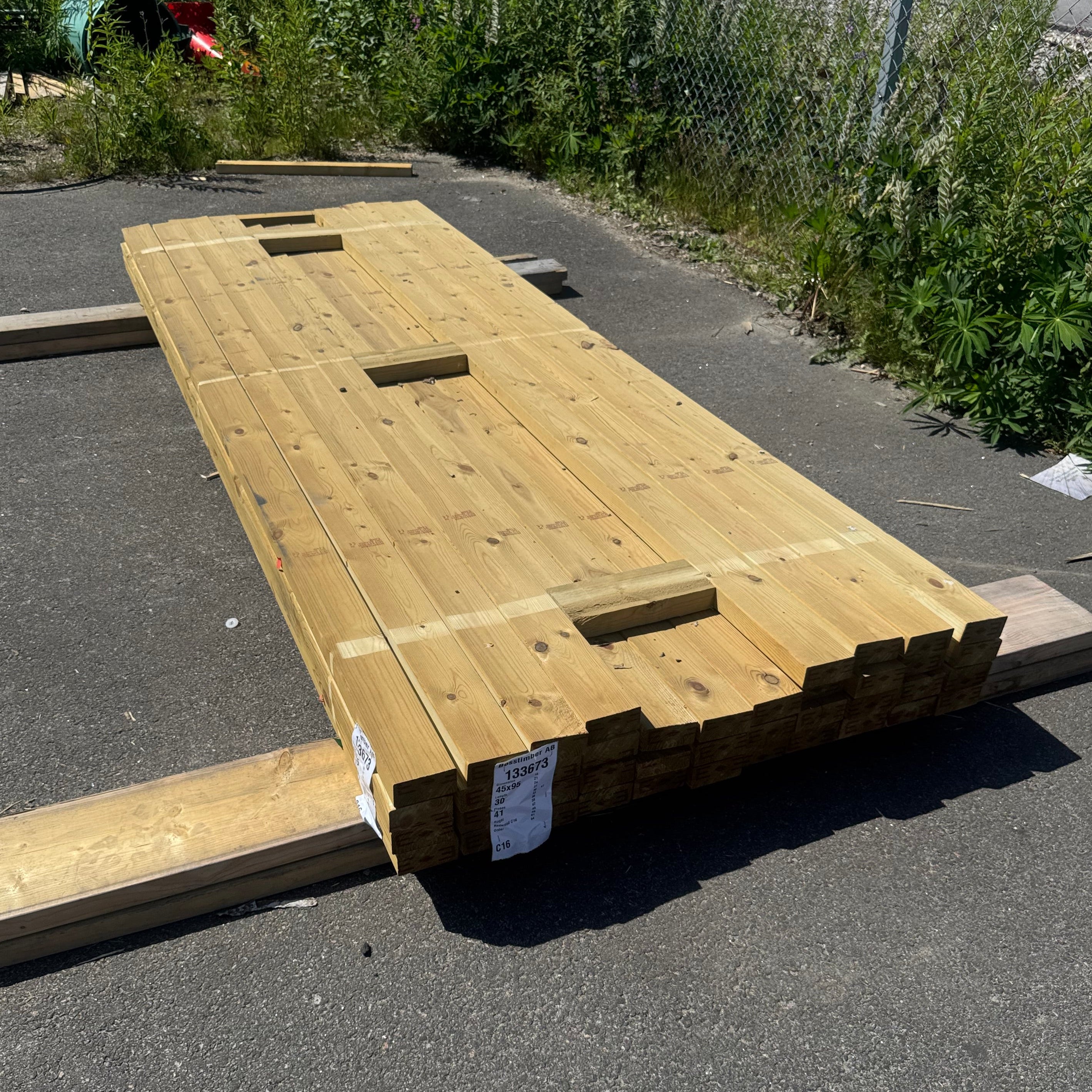 Paket Tryckimpregnerade Reglar 45x95 mm, 41 st 3,00 m
