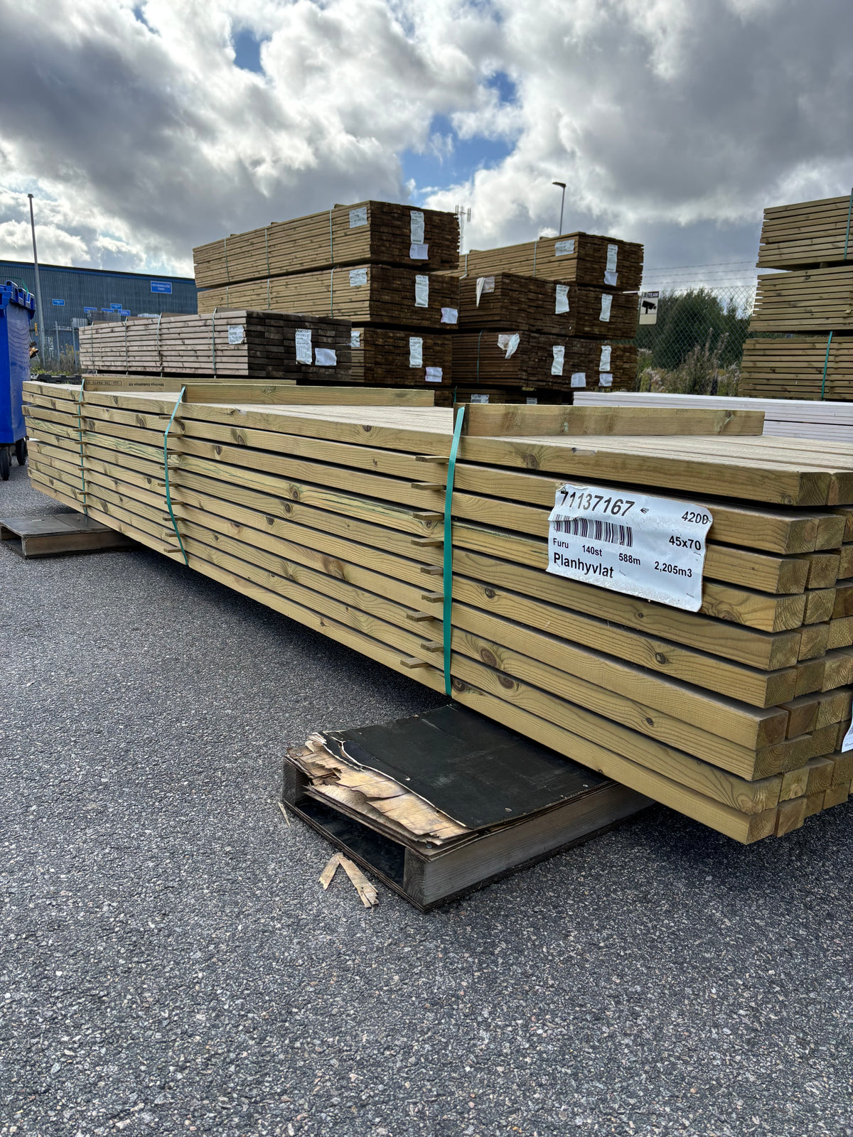 Paket Tryckimpregnerade Reglar 45x70mm, 140st 4,20m