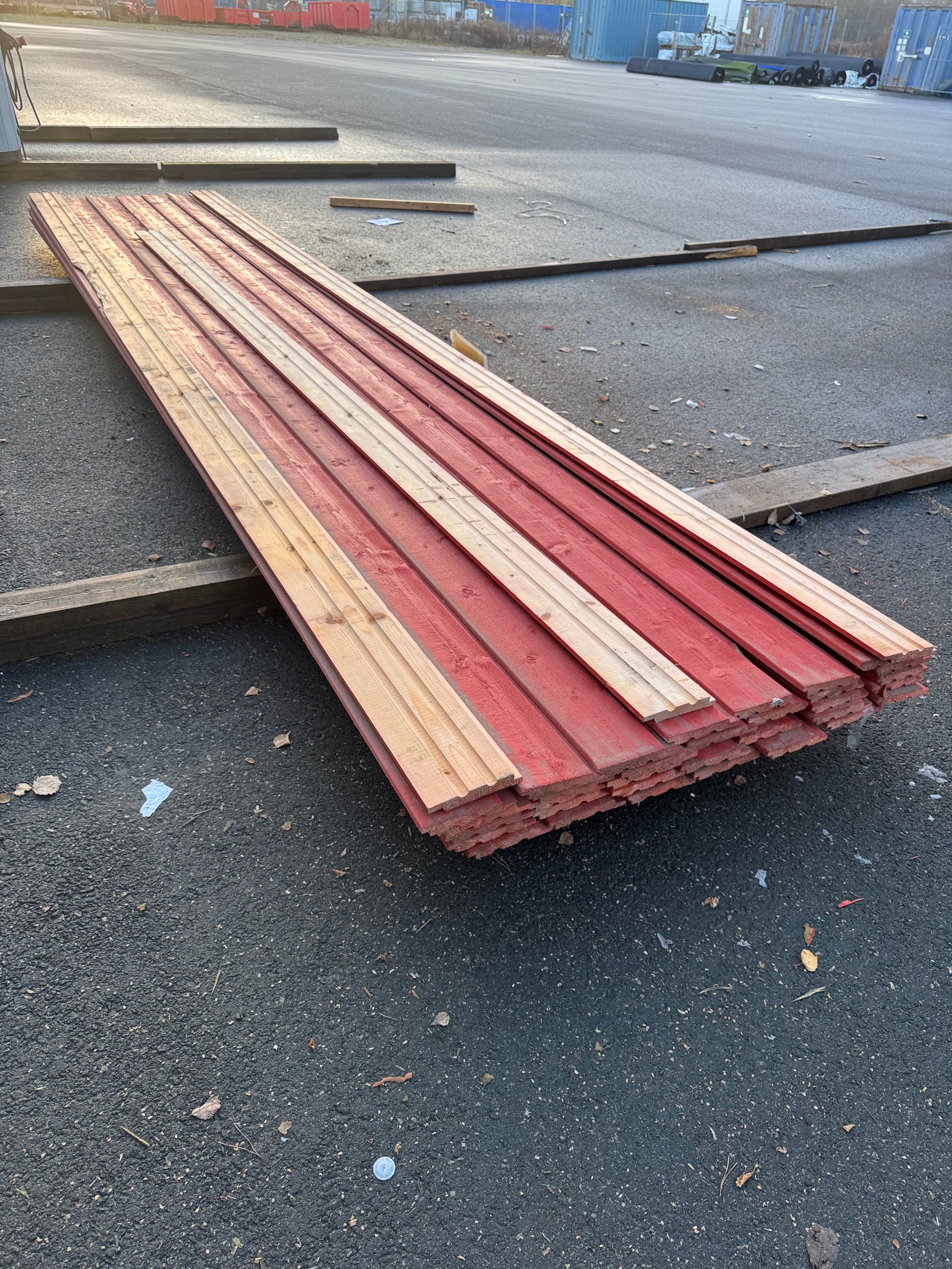 Paket Ytterpanel Falsad Enkelfas 21x147 mm – 38 st Röd
