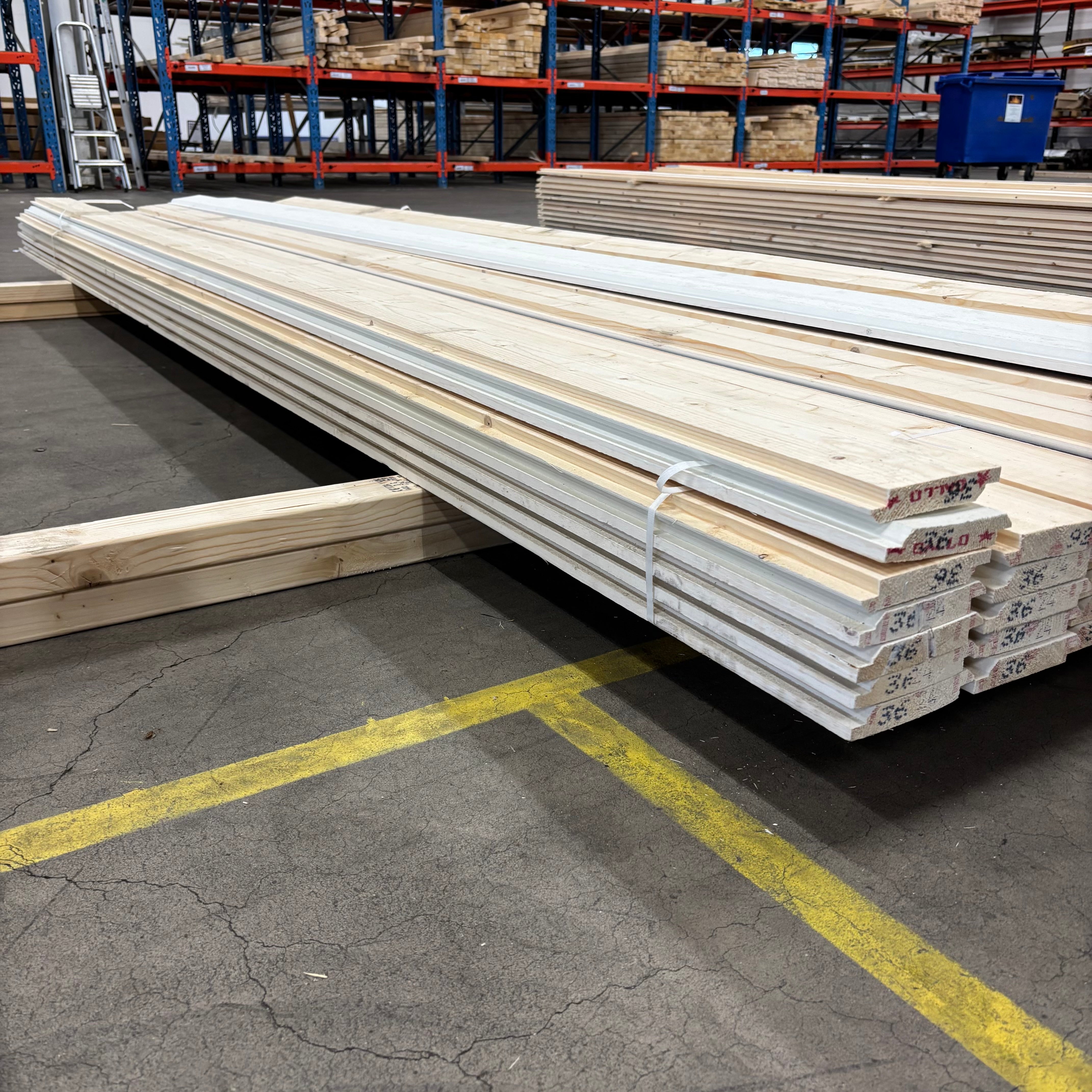 Paket Ytterpanel Dubbelfas Fals 22x120mm 3,60m – 55 st (gran, grundmålad vit)