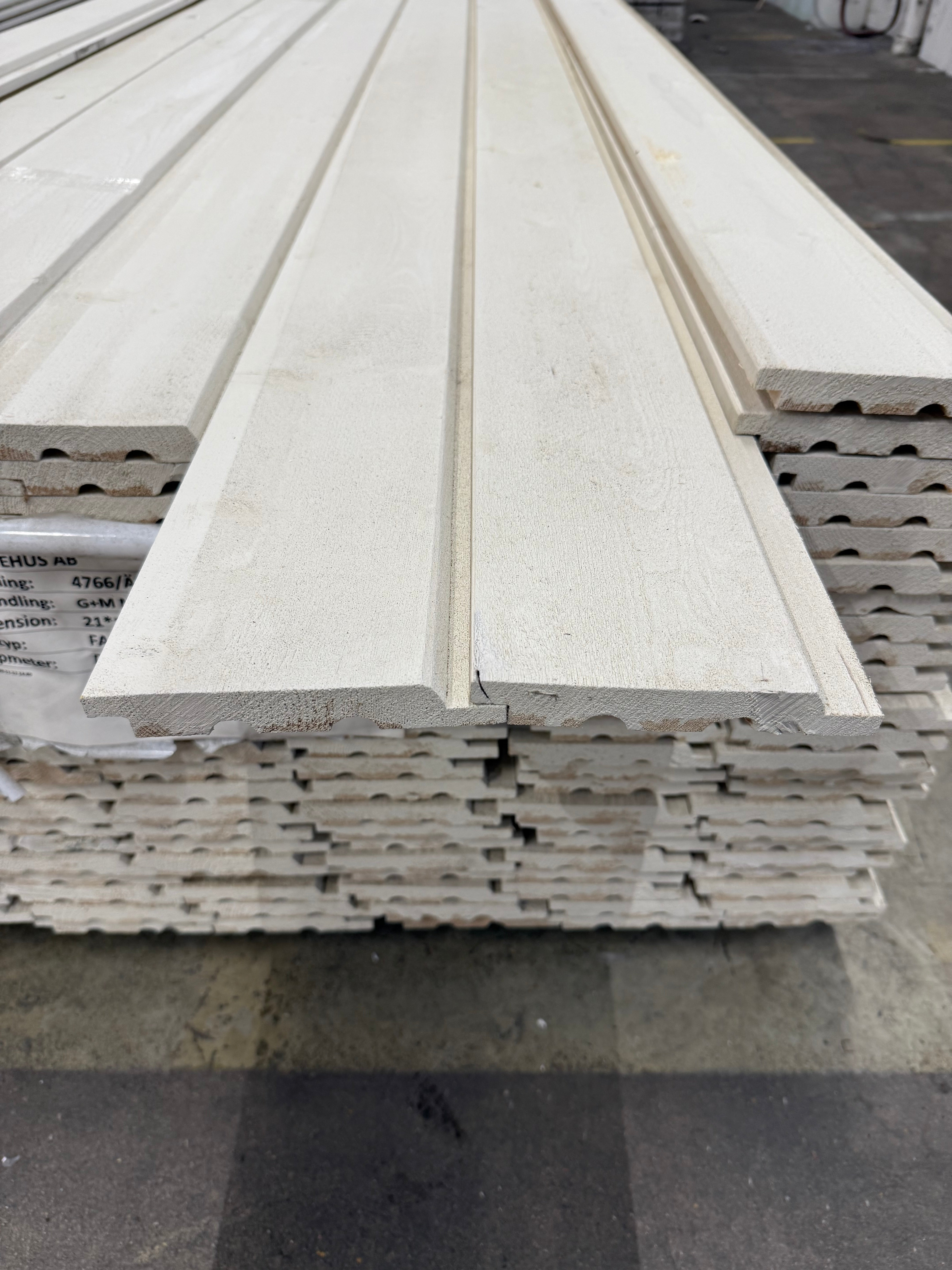 Paket Ytterpanel Falsad Enkelfas 21x147 mm – 156 st 3.60 m Vit