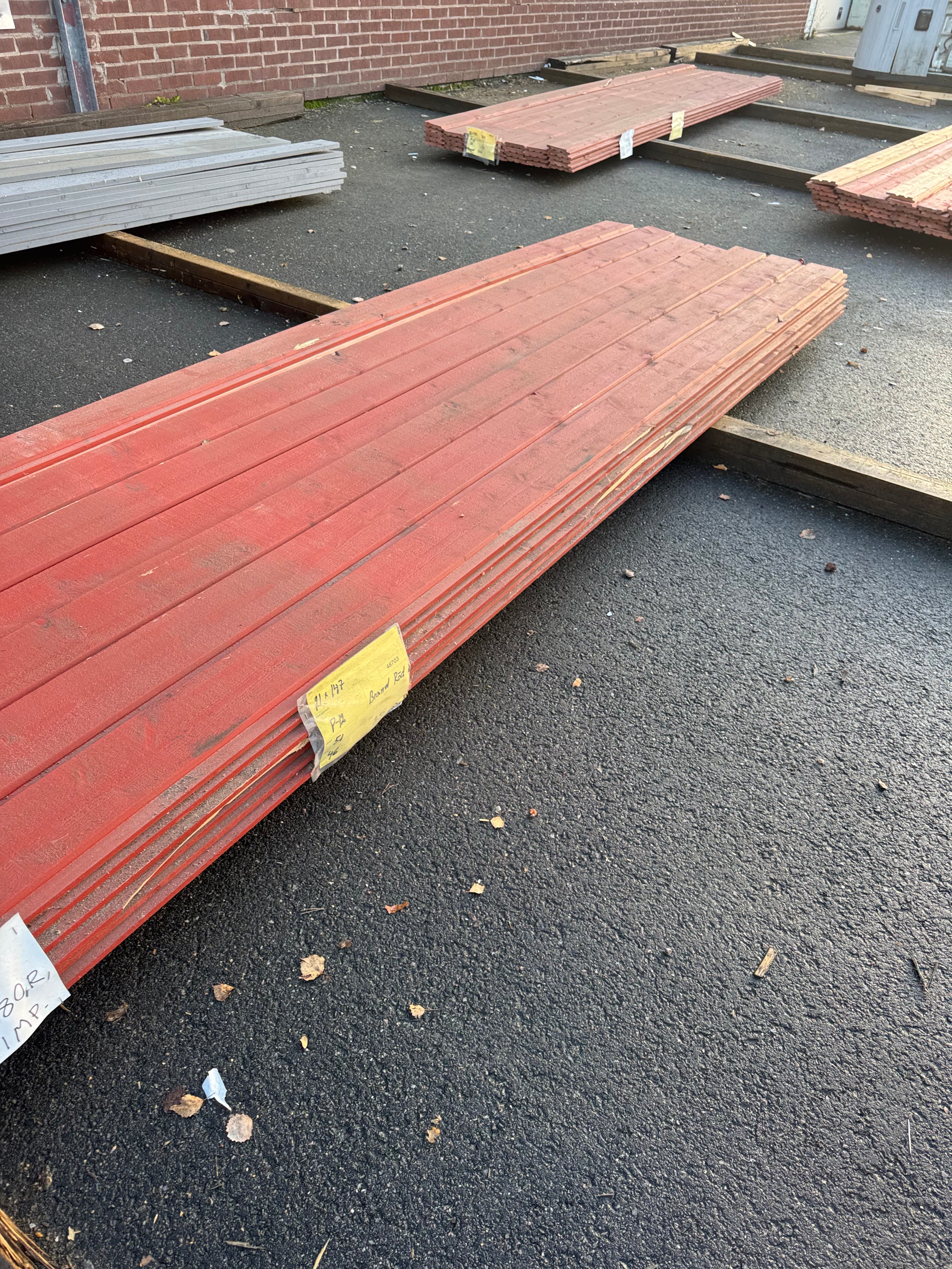 Paket Ytterpanel Falsad Enkelfas 21x147 mm – 46 st (5,10 m, Brandröd)