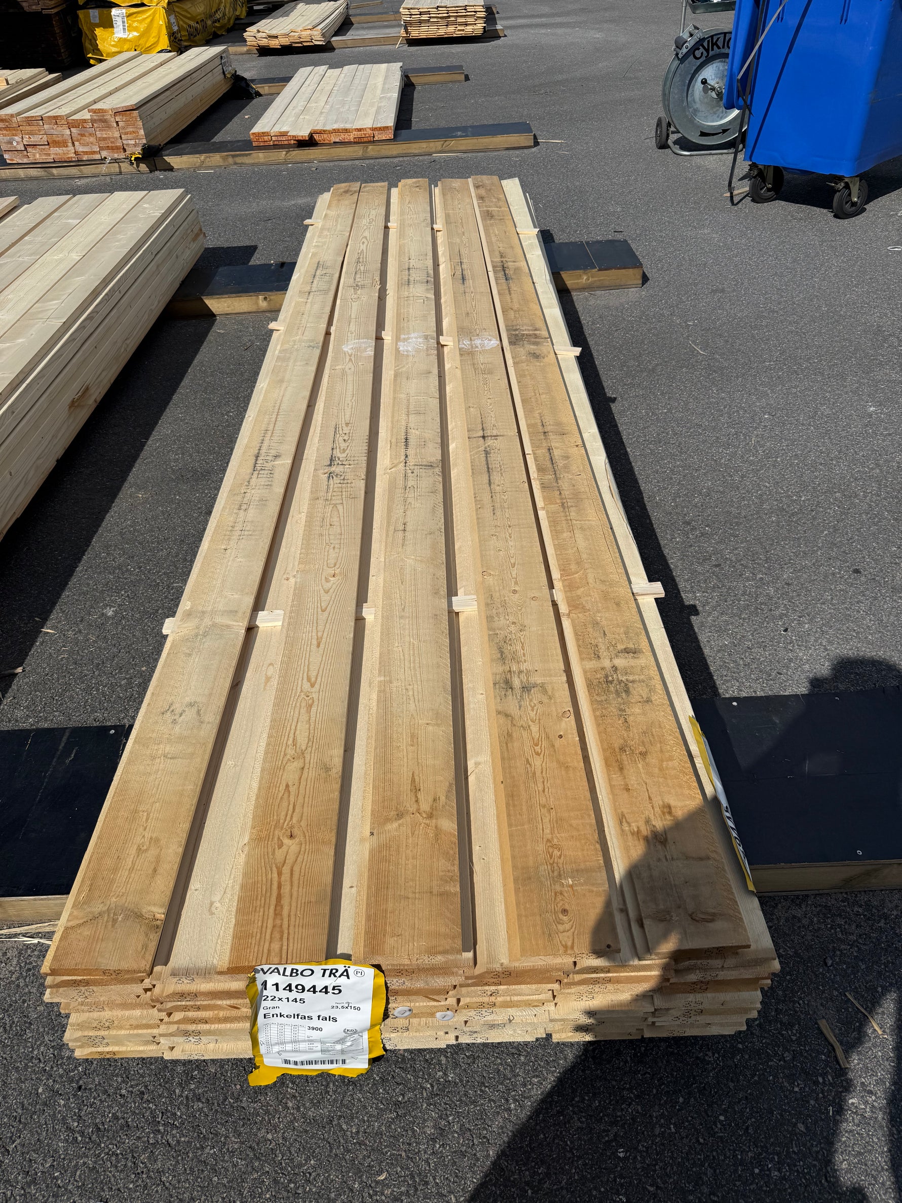 Paket Ytterpanel Enkelfas Fals 22x145mm 3.90m 75st