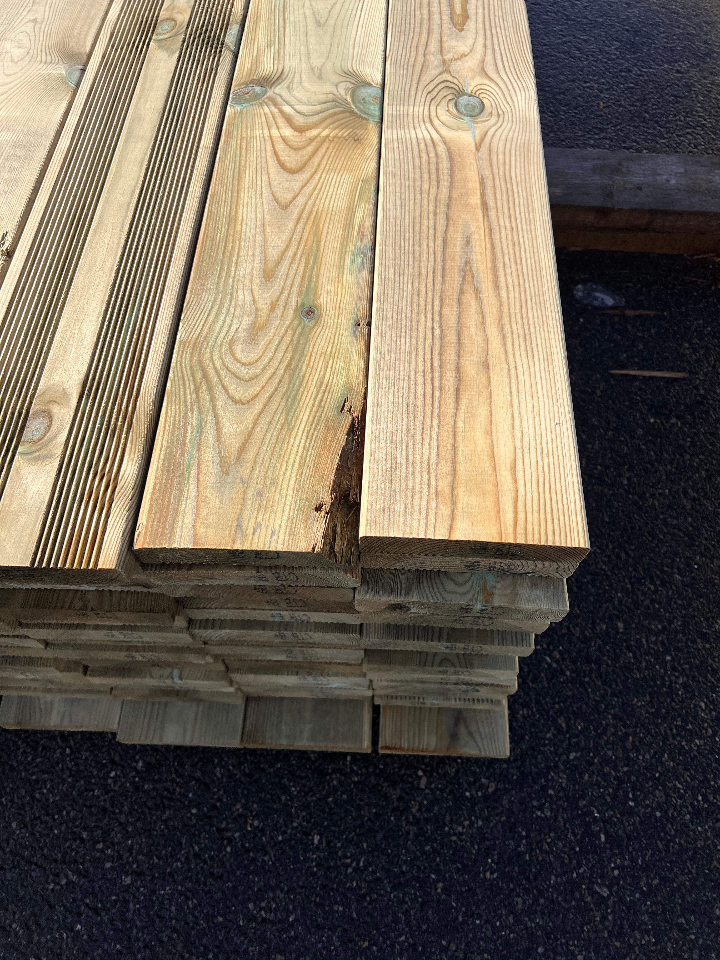 Paket tryckimpregnerad trall 27x145 Rillad 112 st 4.80m (B-sortering)