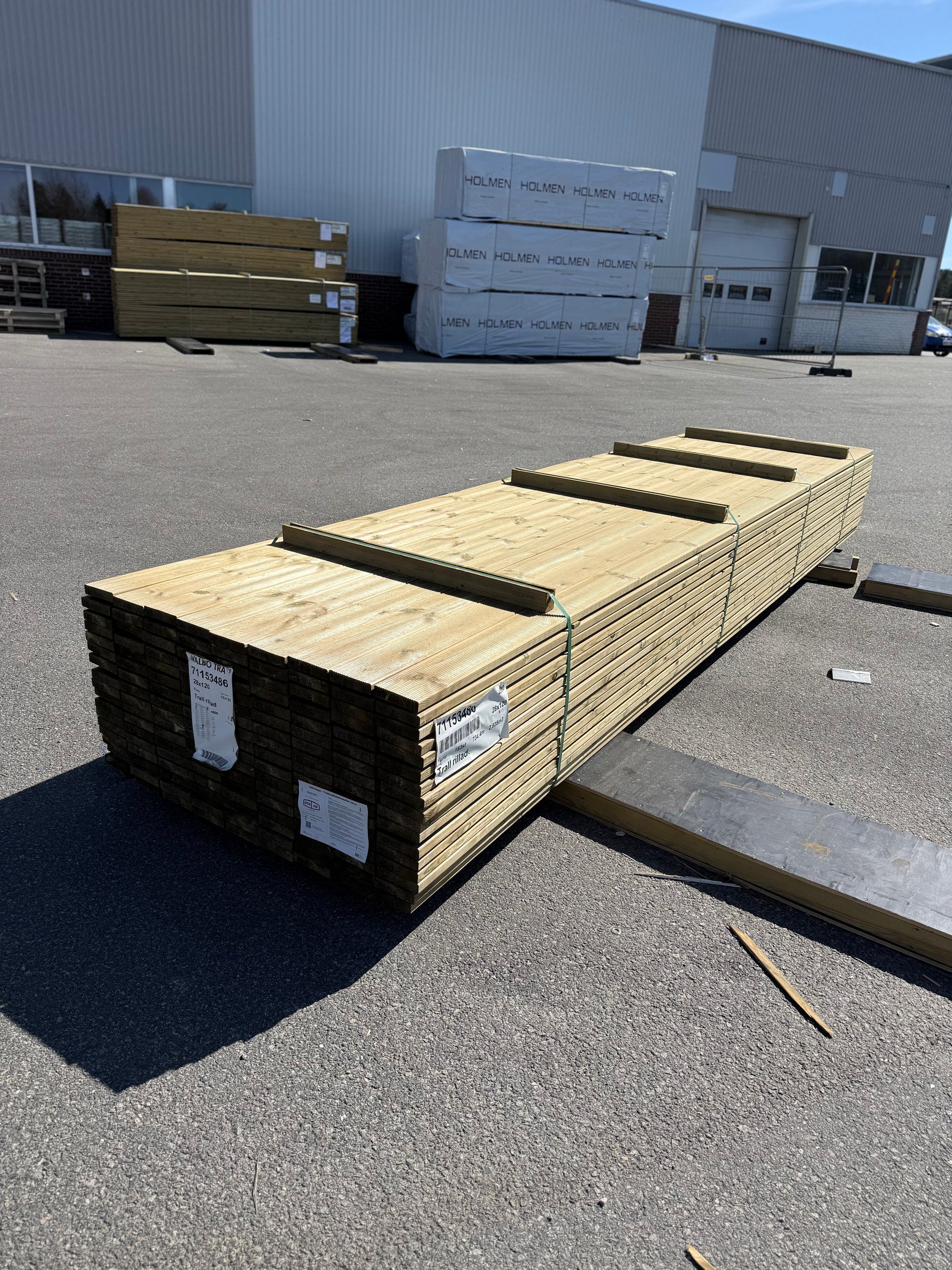 Paket Tryckimpregnerad Rillad Trall 28x120mm, 153st 4,80m