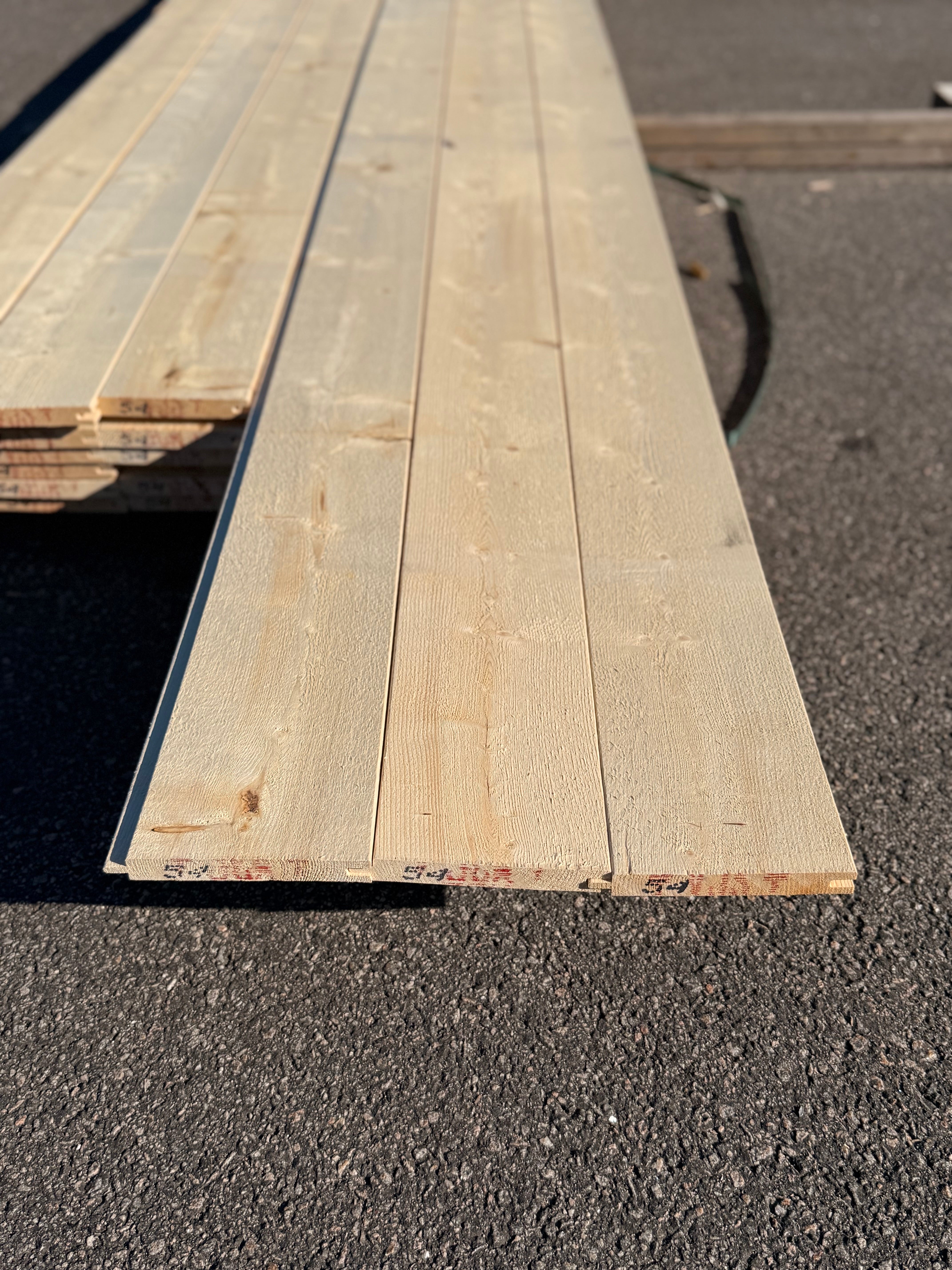 Paket Ytterpanel 22x170mm – 35 st (5,40 m, gran, obehandlad)