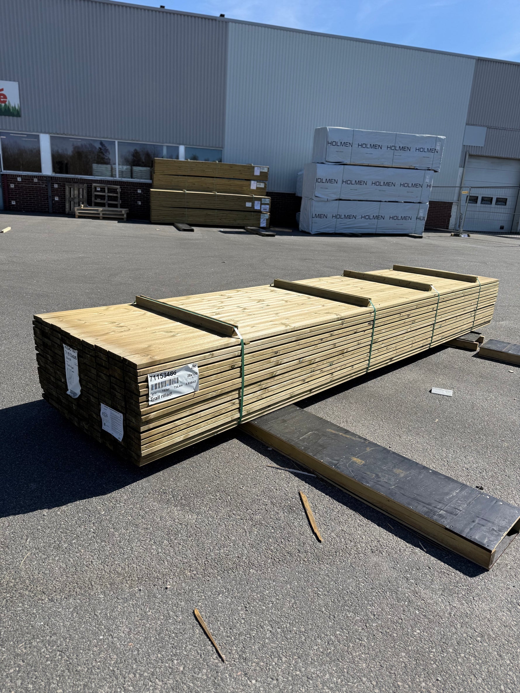Paket Tryckimpregnerad Rillad Trall 28x120mm, 153st 4,80m