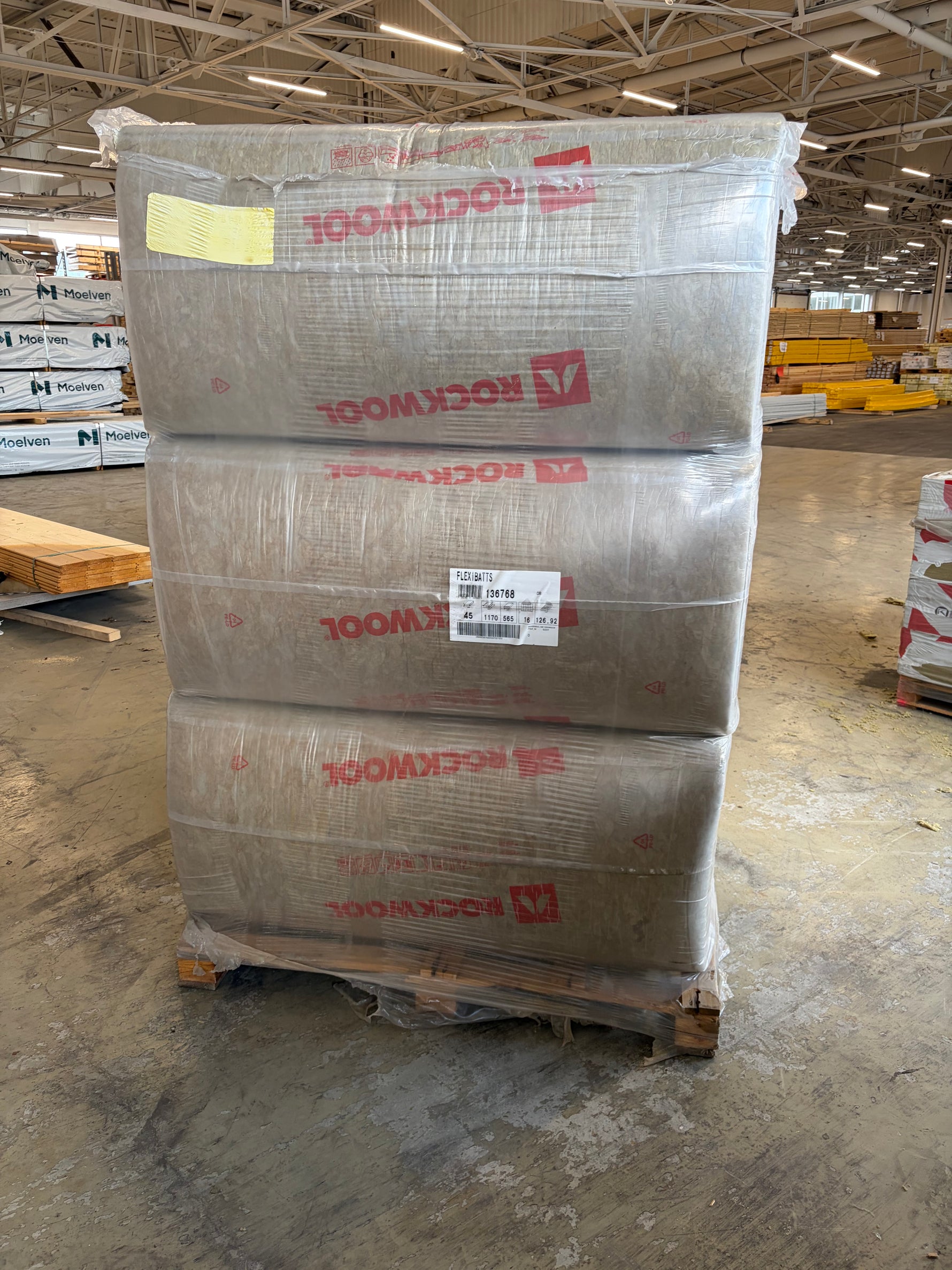 Pall Rockwool Flexibatts Isolering 45mm, 1170x565mm - 16 balar - ca 126 kvm