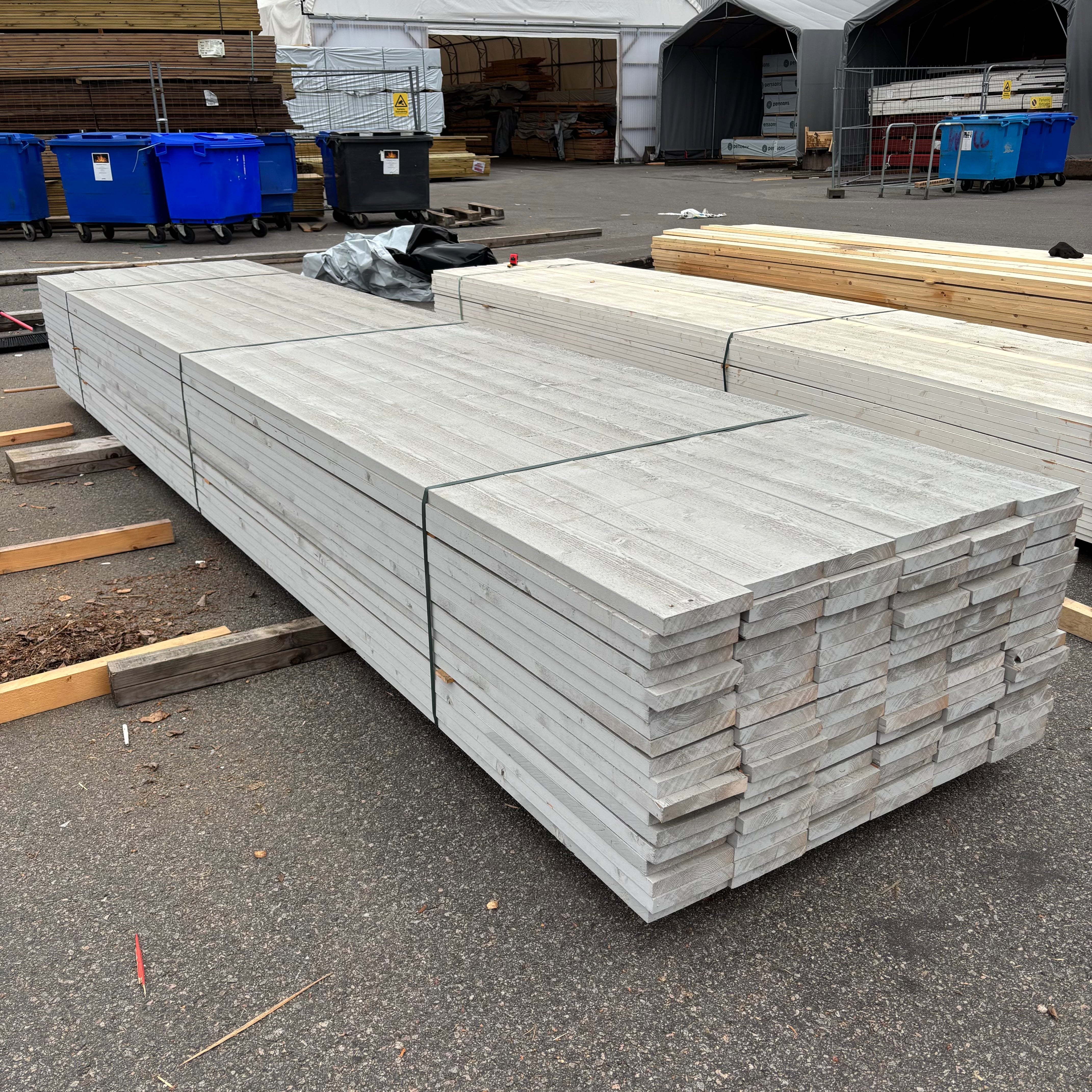 Paket Ytterpanel Finsågad 28x170mm – 108 st (4,80 m, Grå NCS S3000-N)
