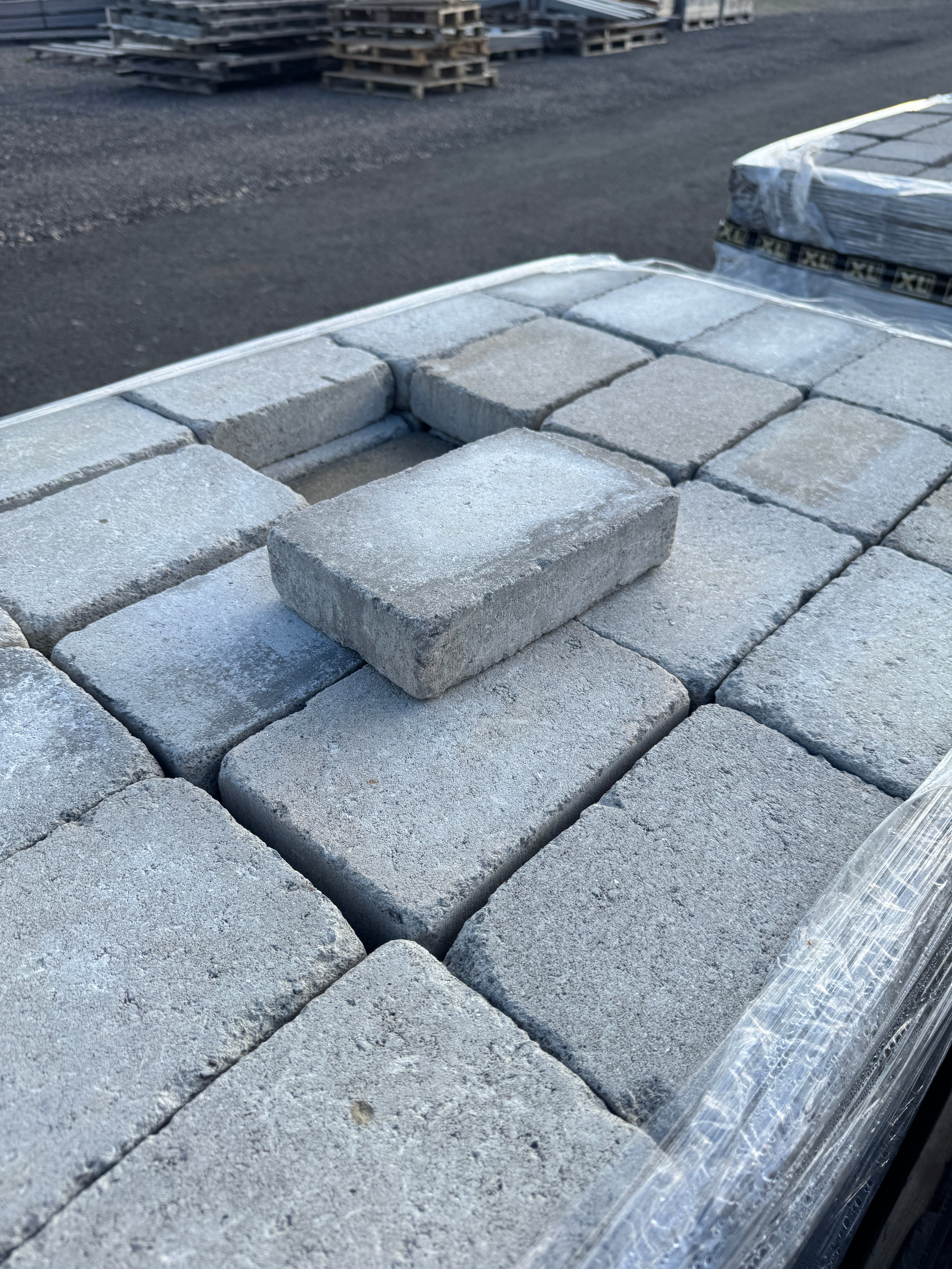 4 pall Marksten Labyrint Antik Hel 210x140x50mm Grå