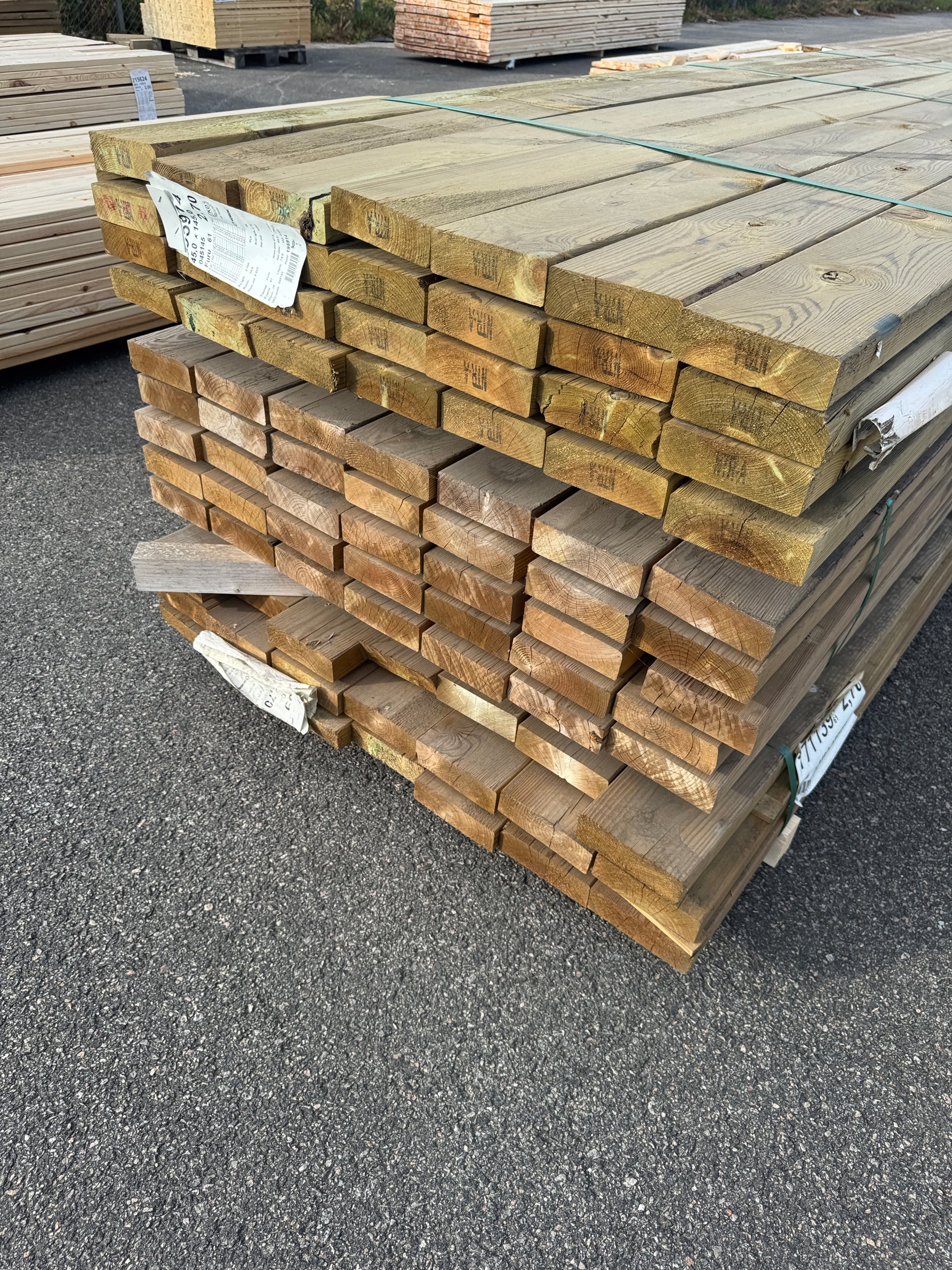 Paket Reglar 45x145 – 84st – 2.70 m – Tryckimpregnerade