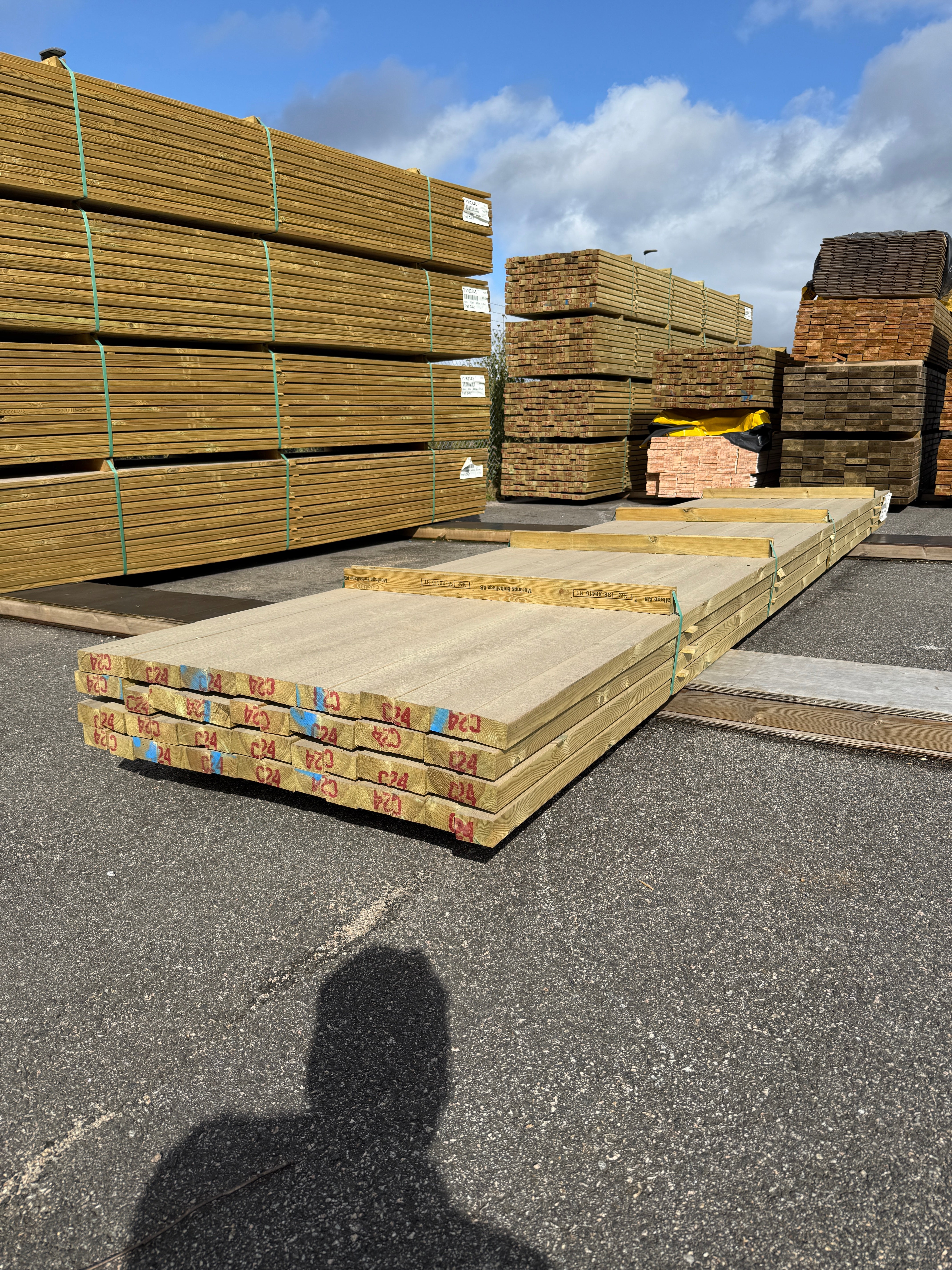 Paket Tryckimpregnerade Reglar 45x70mm, 56st 5,40m