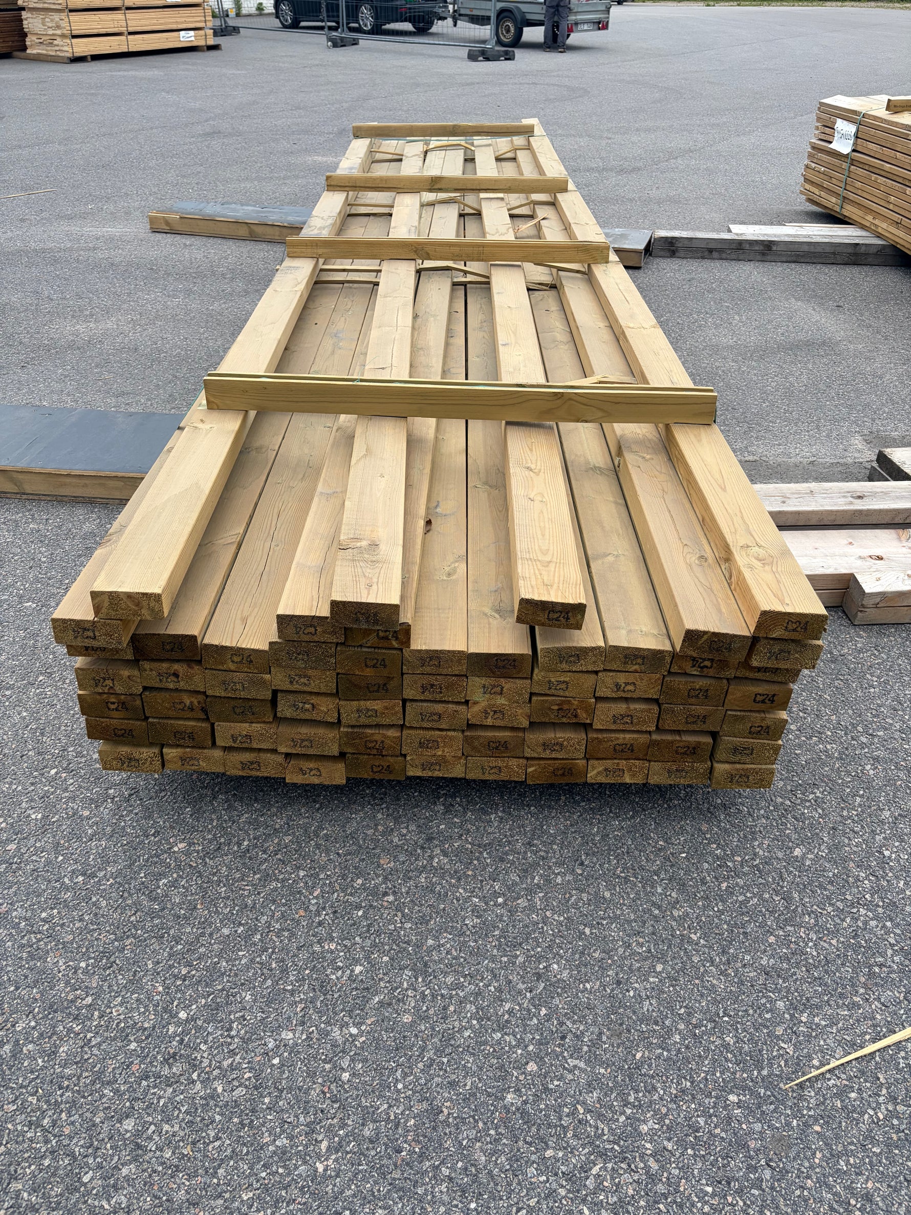 Paket Tryckimpregnerade Reglar 45x95mm C24, 64st 5,10m