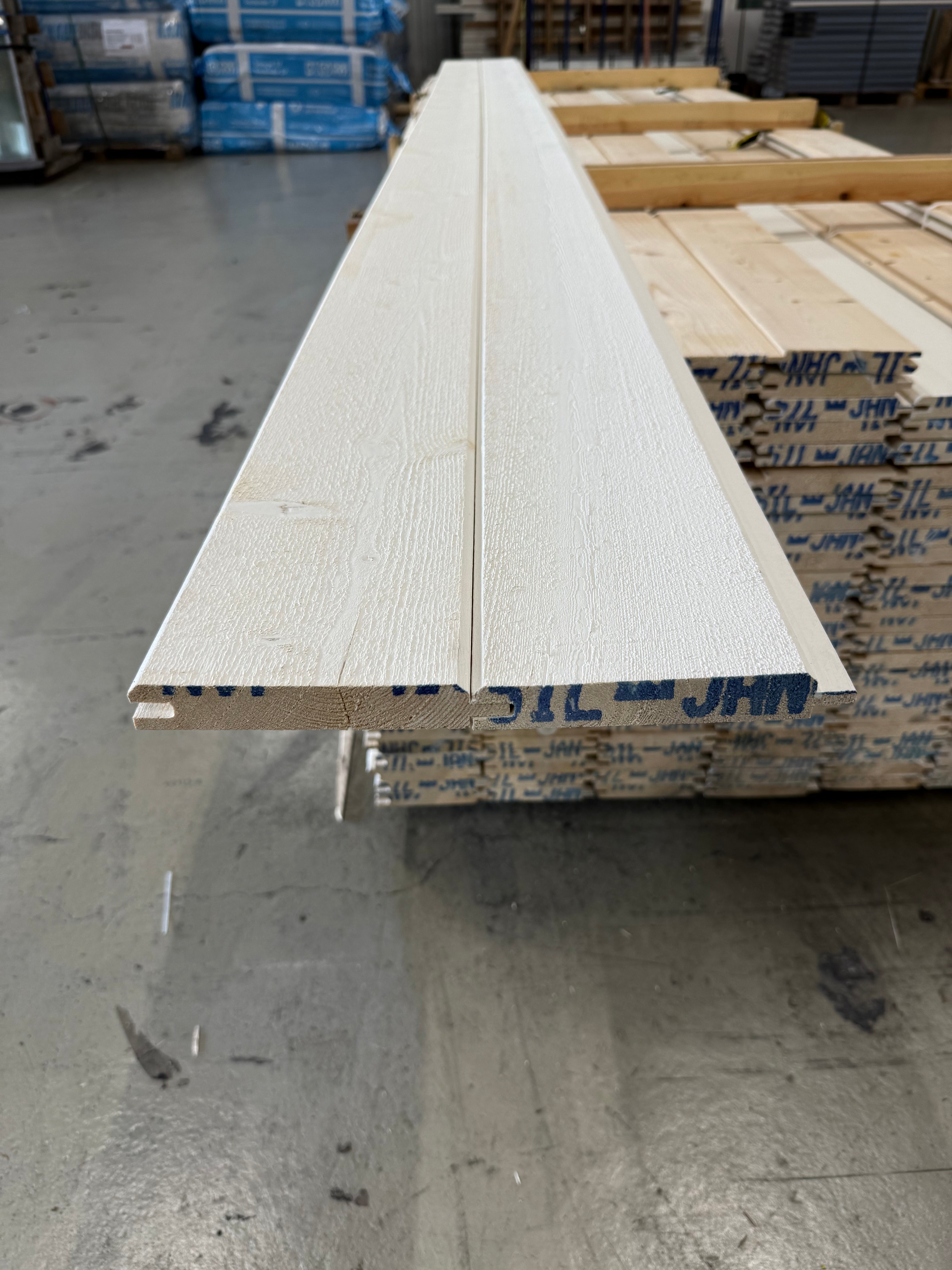 Ytterpanel Dubbelfasspont 22x145mm 3.60m – Grundmålad Vit Gran