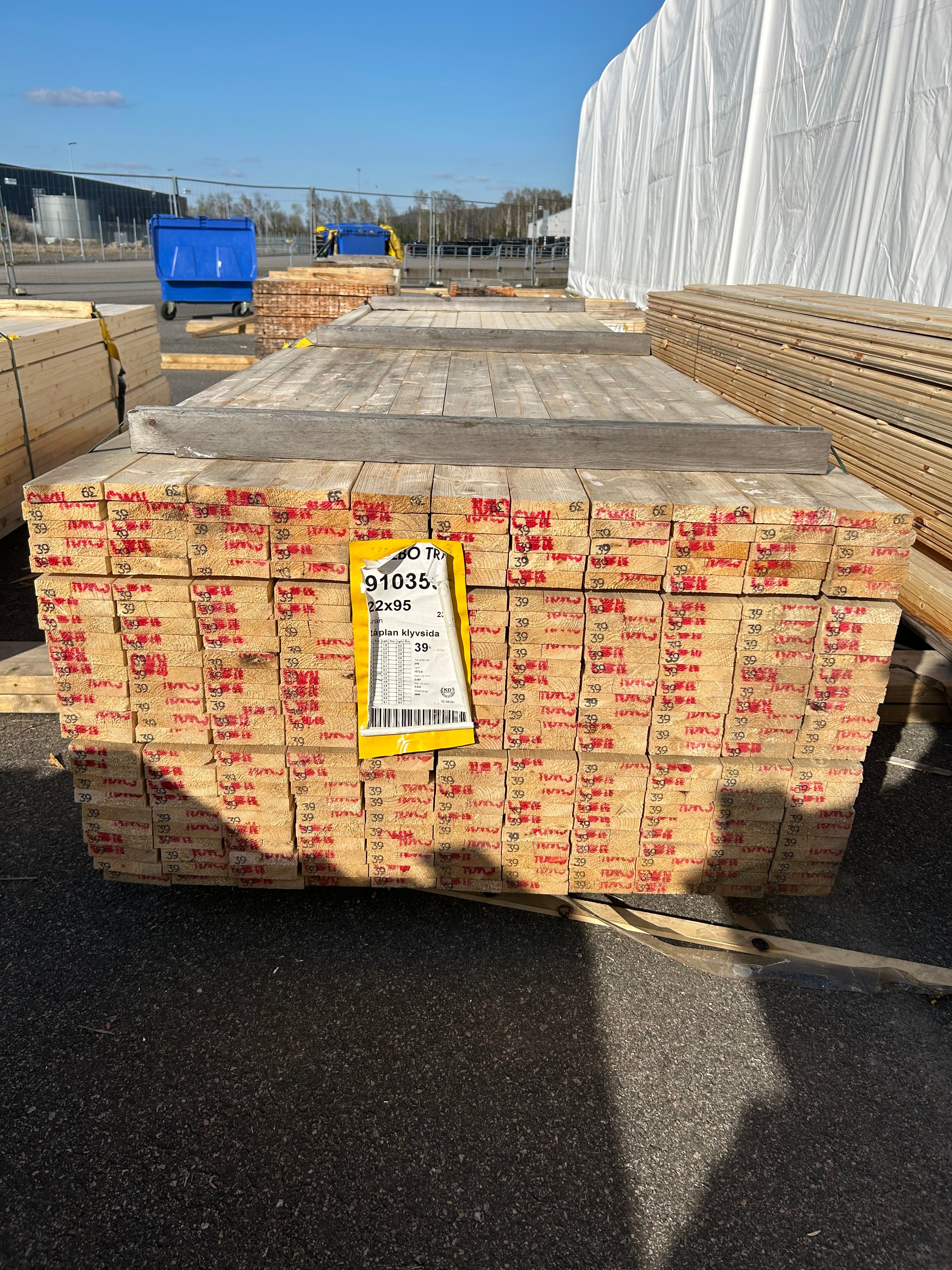 Paket Råplan 22x95mm 3.90m 275st