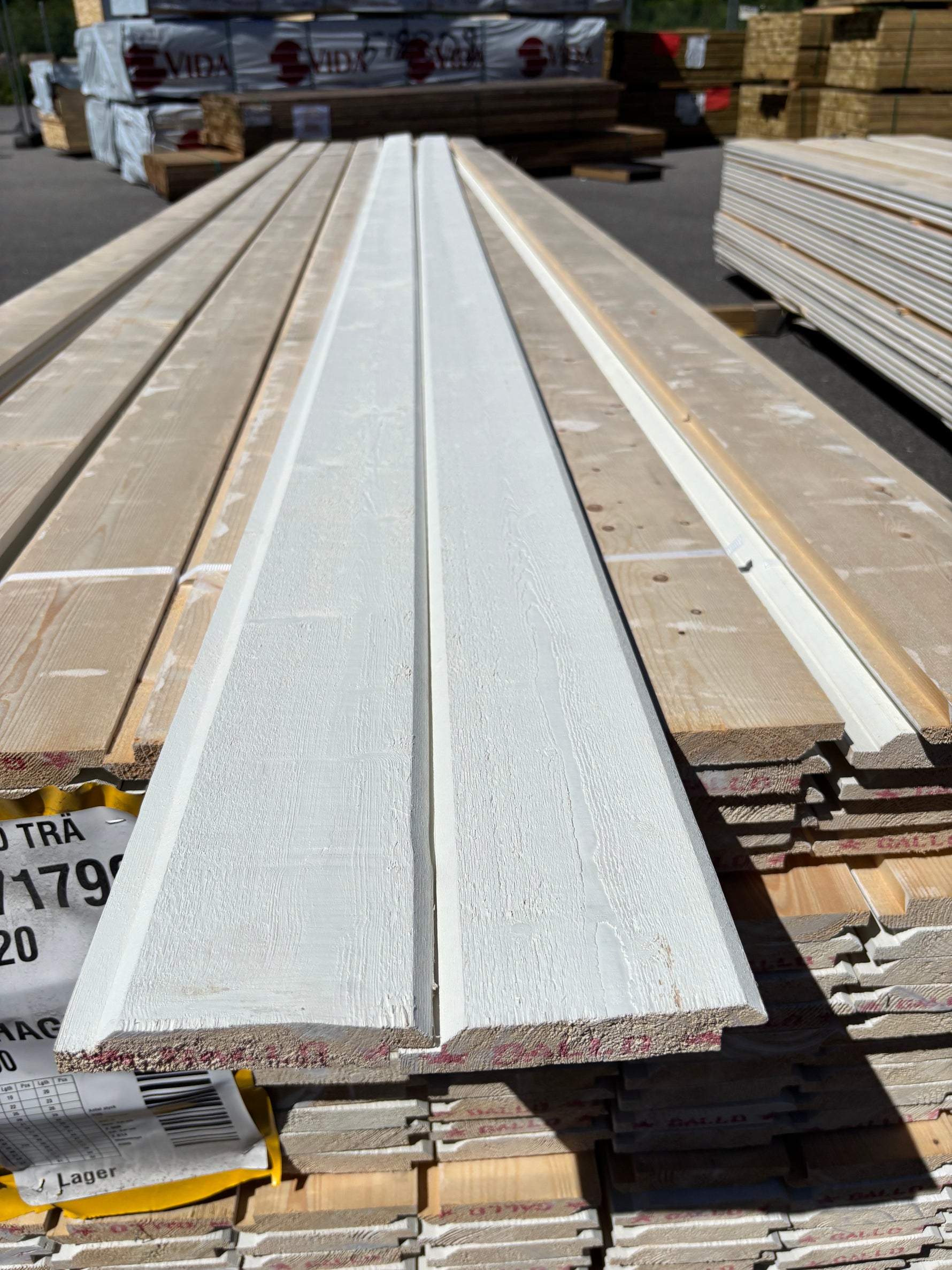 Paket Ytterpanel Dubbelfas 22x120mm, 220st 4.50m Grundmålad