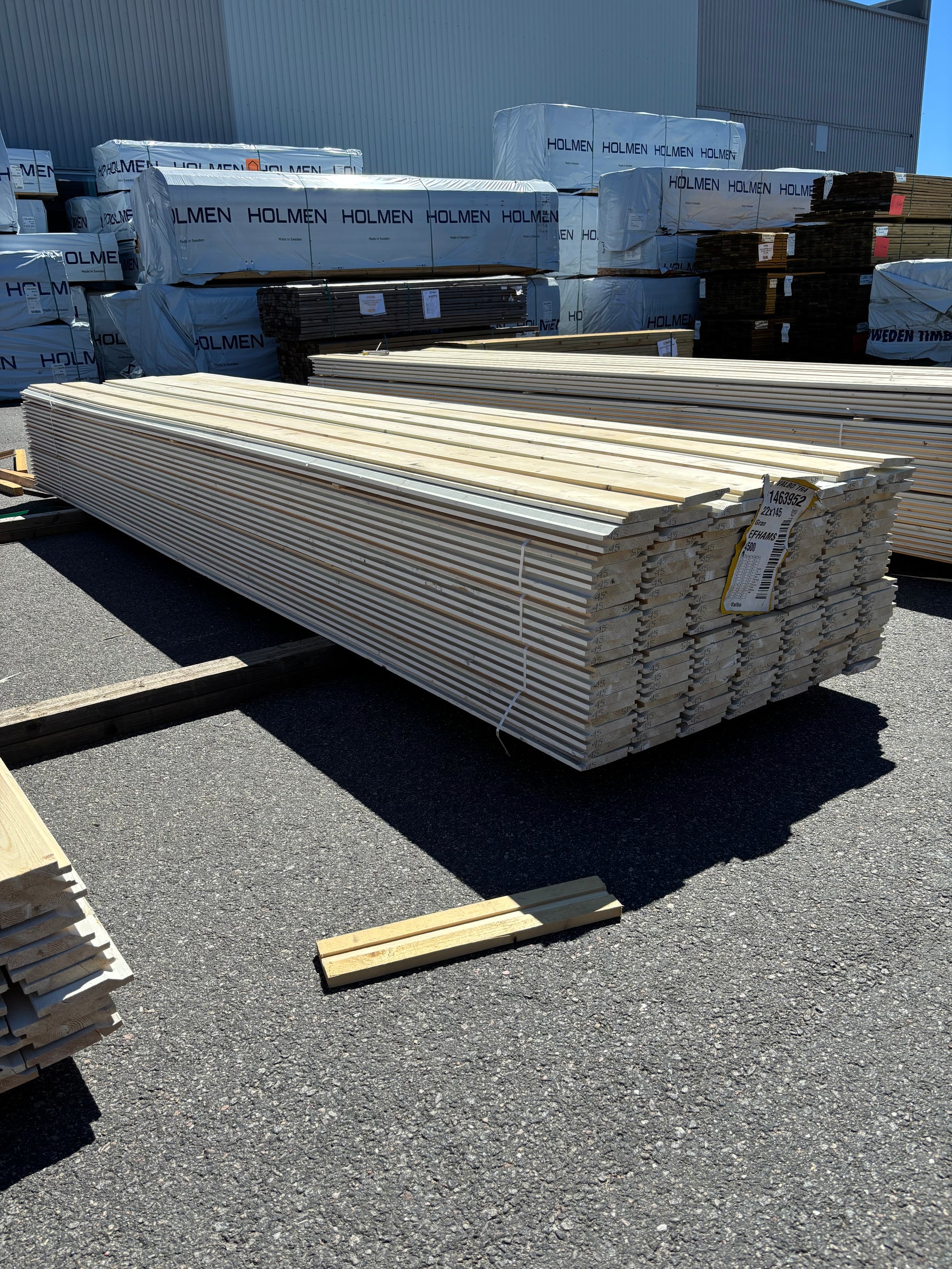 Paket Ytterpanel Enkelfas 22x145mm, 160st 4.50m Grundmålad