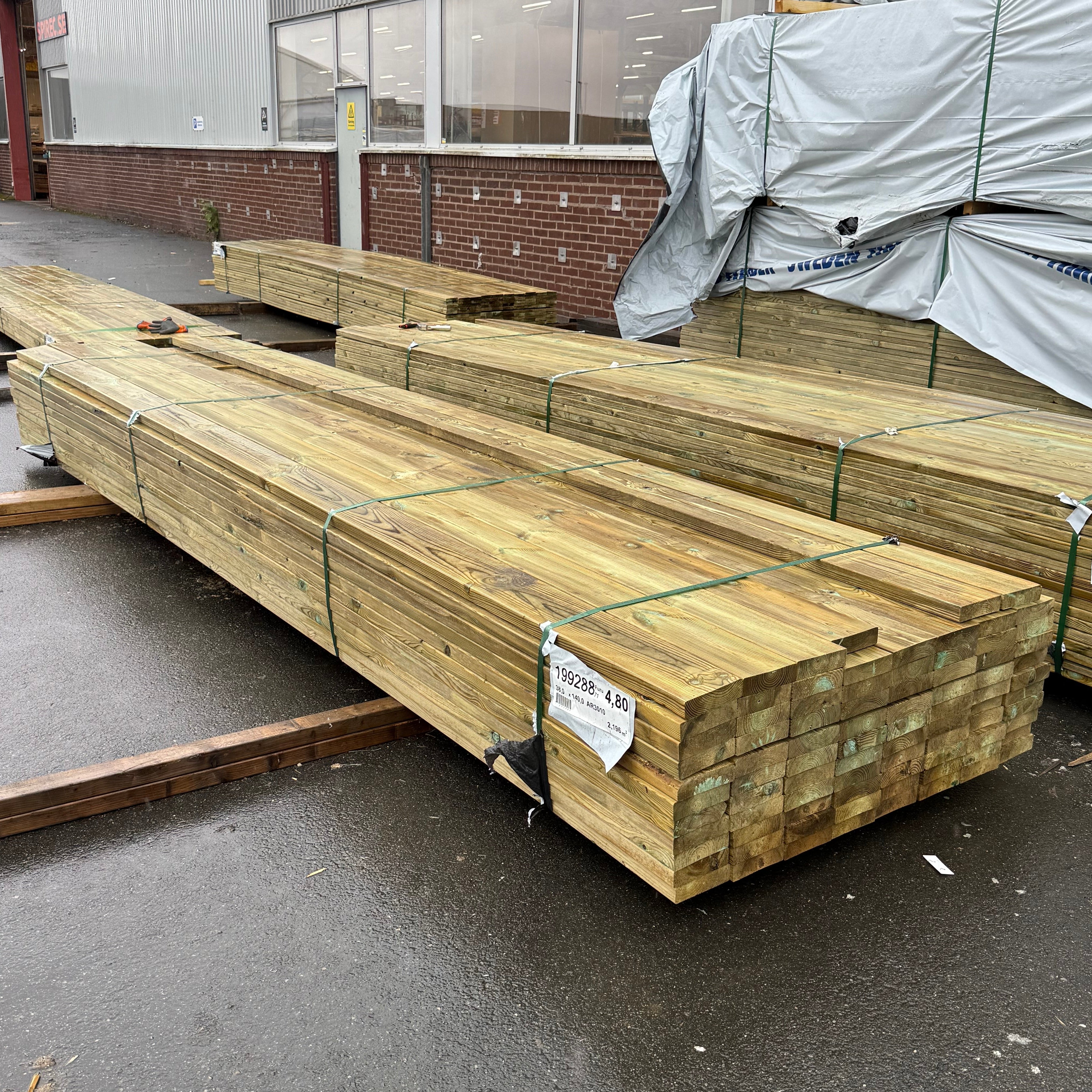 Paket Reglar 38x140mm – 85 st (4,80 m, Tryckimpregnerad Furu)