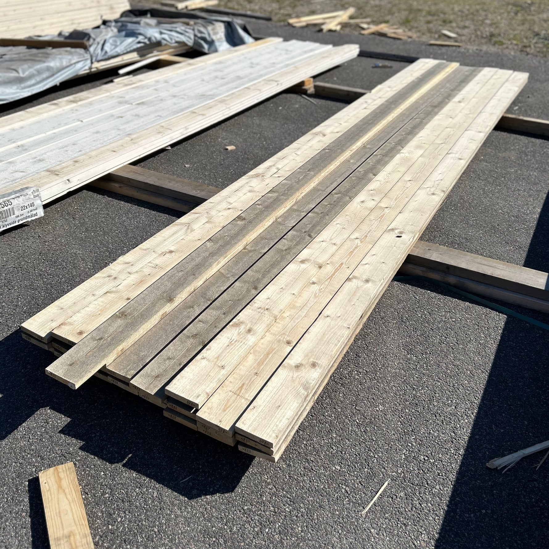 Paket Finsågade Brädor 22x120mm, 24st 4.80m Lasyr
