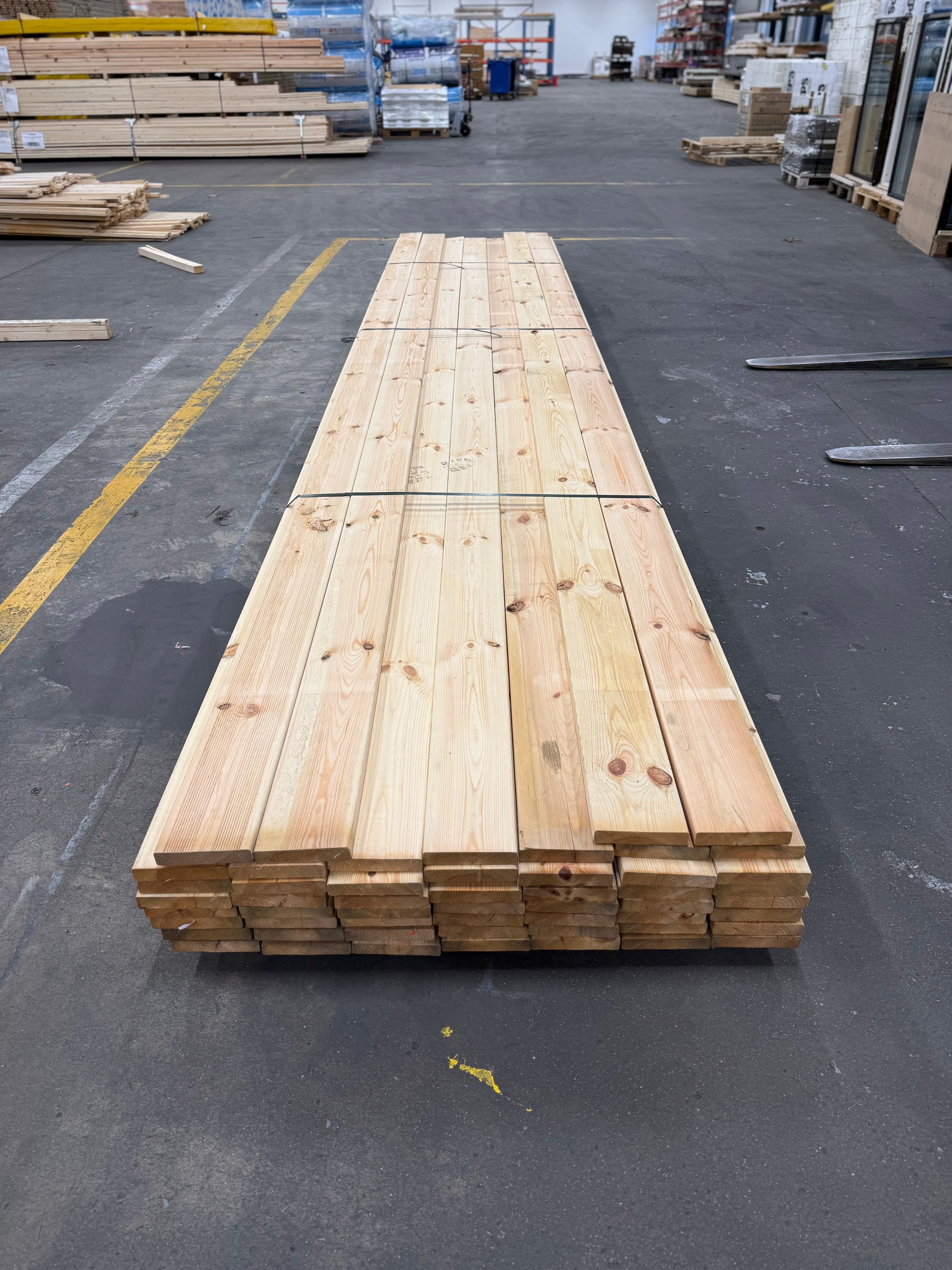 Paket Hyvlade Brädor 27x145mm 5.40m- 53st (Furu Rillad) B- sortering