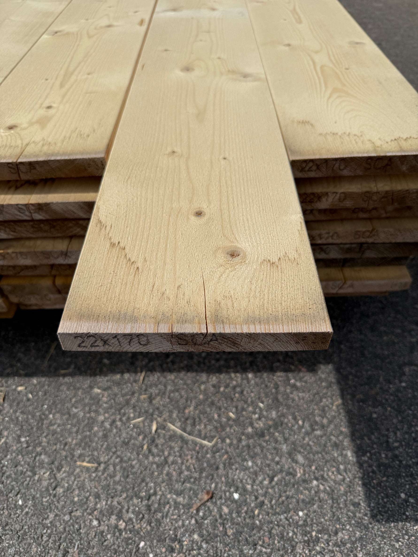 Paket Finsågade Brädor 22x170mm  3.60m 48st