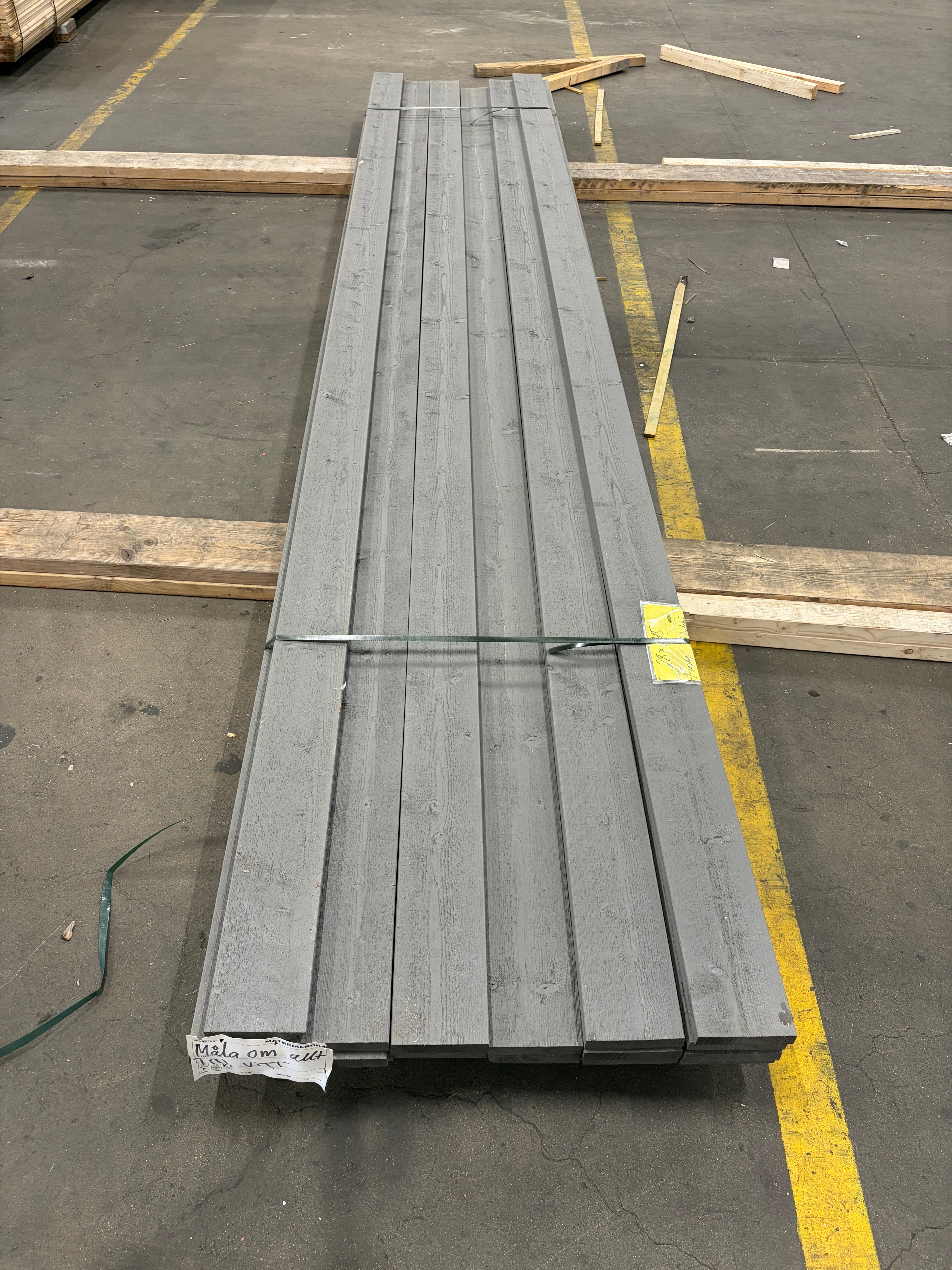 Paket Finsågad Bräda 28x145 mm – 19 st (4,80 m, Målad NCS S 6500-N)