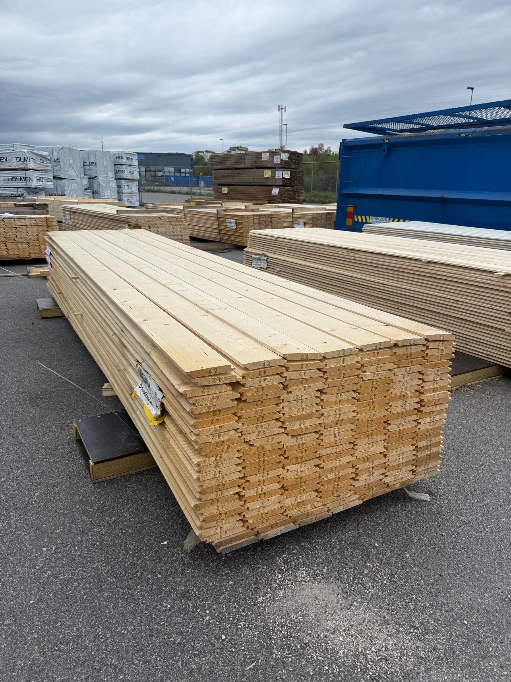 Paket Ytterpanel Dubbelfas Fals 22x145mm 4.20m- 175st (Obehandlad)