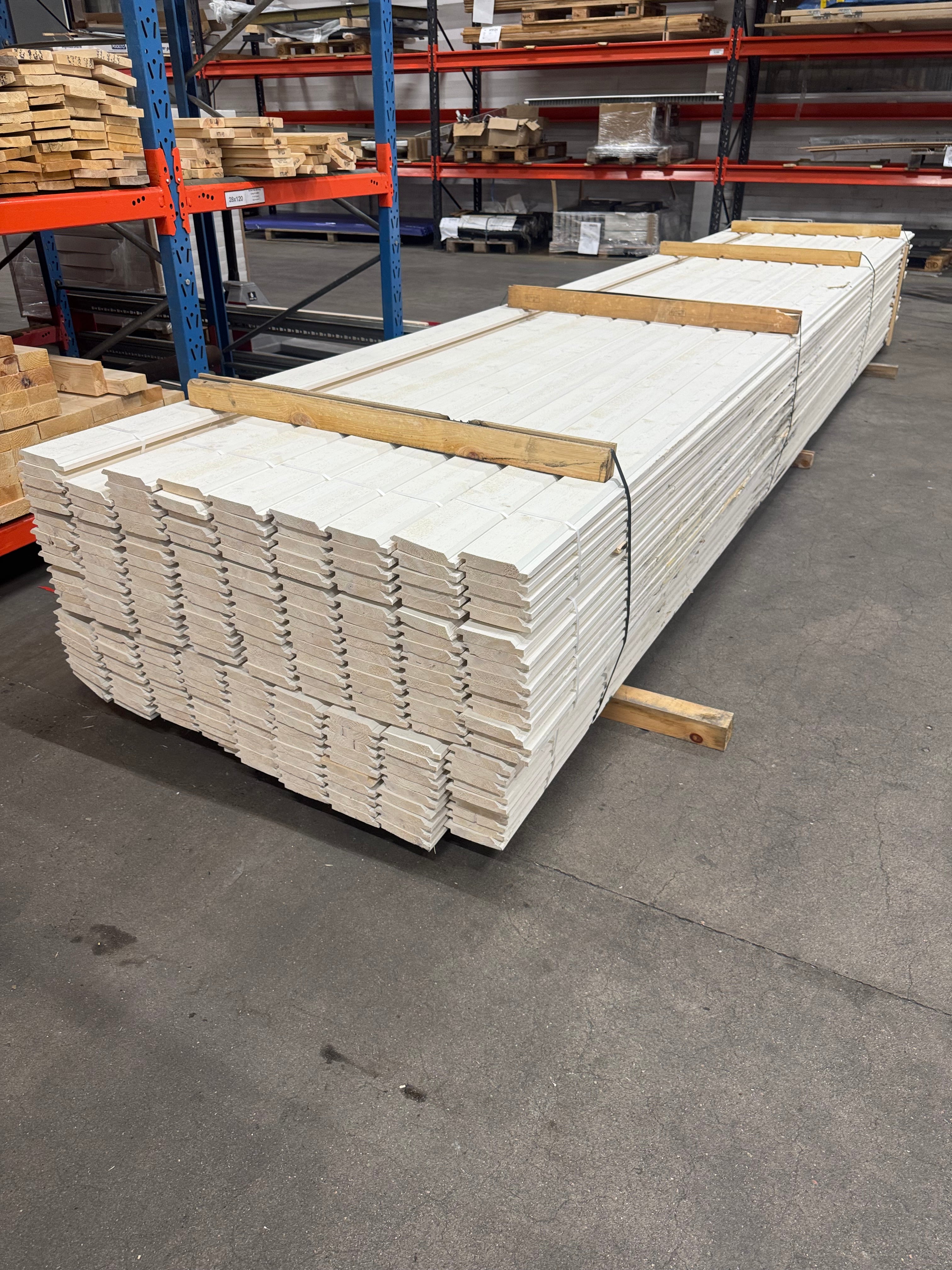 Paket Ytterpanel Dubbelfas 22x120mm – 220 st 5,40 m (Grundmålad vit)