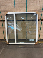 Parti 2 st Fönster 140x140cm, 2-delade Fast Trä/Aluminium