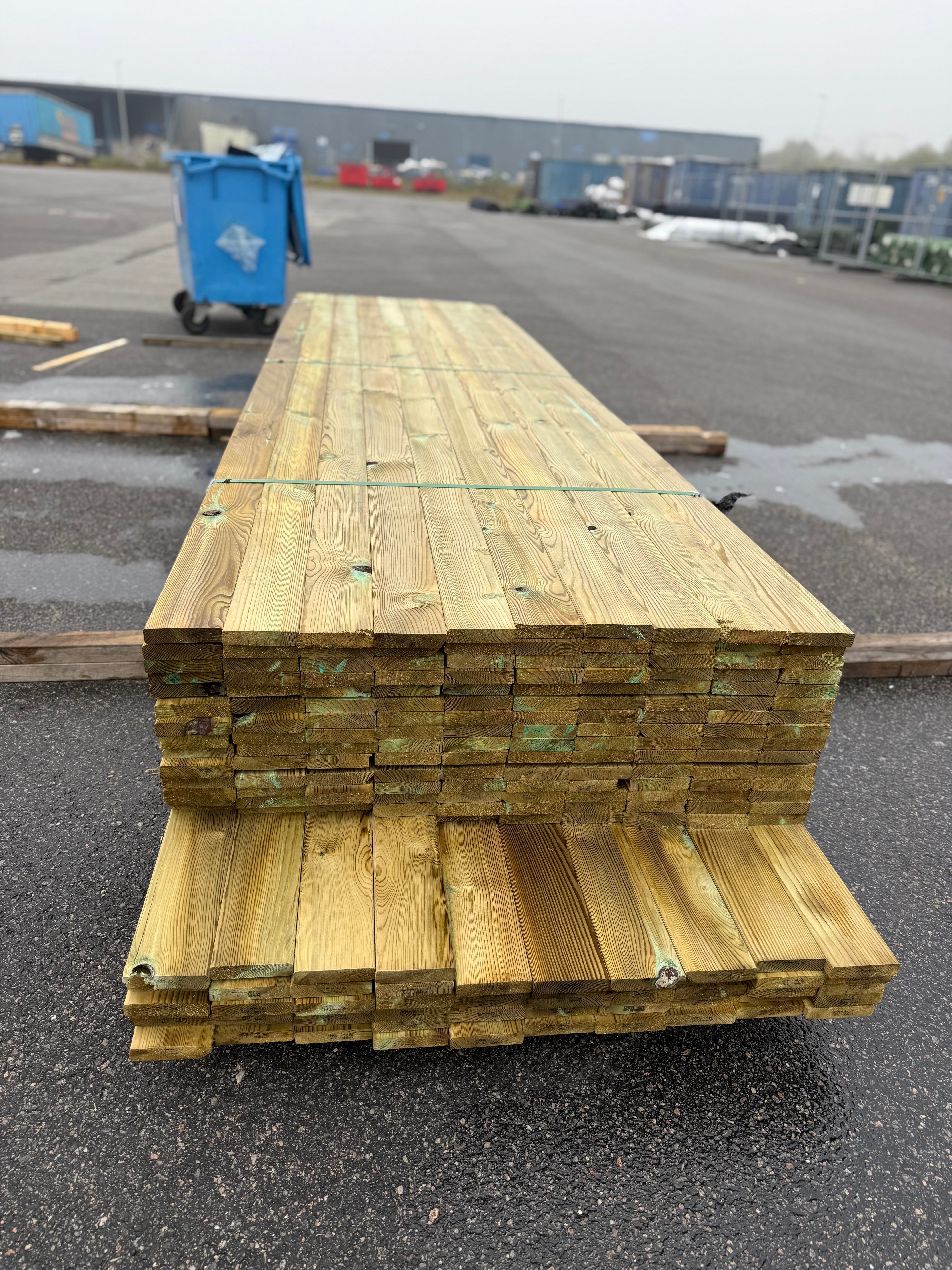 Paket Tryckimpregnerad trall 22x95mm 3,6-3,90m (B-Sortering)