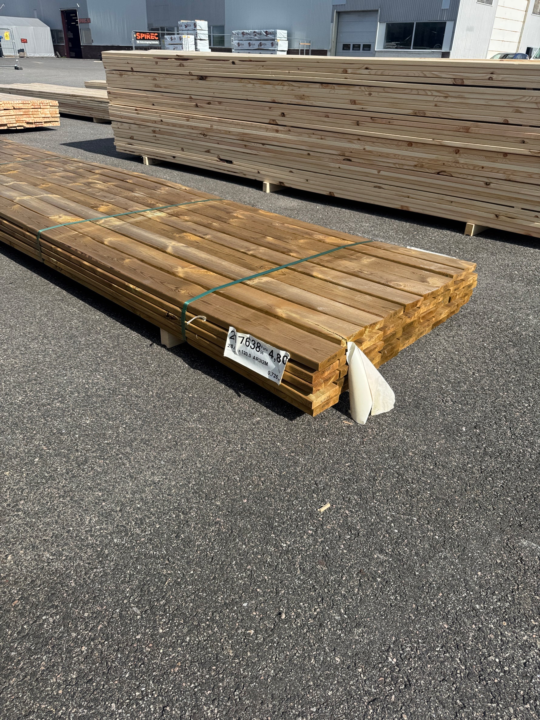 Paket Tryckimpregnerad Trall 28x120 – 45st – 4.80 m – NTR AB – B - Sortering