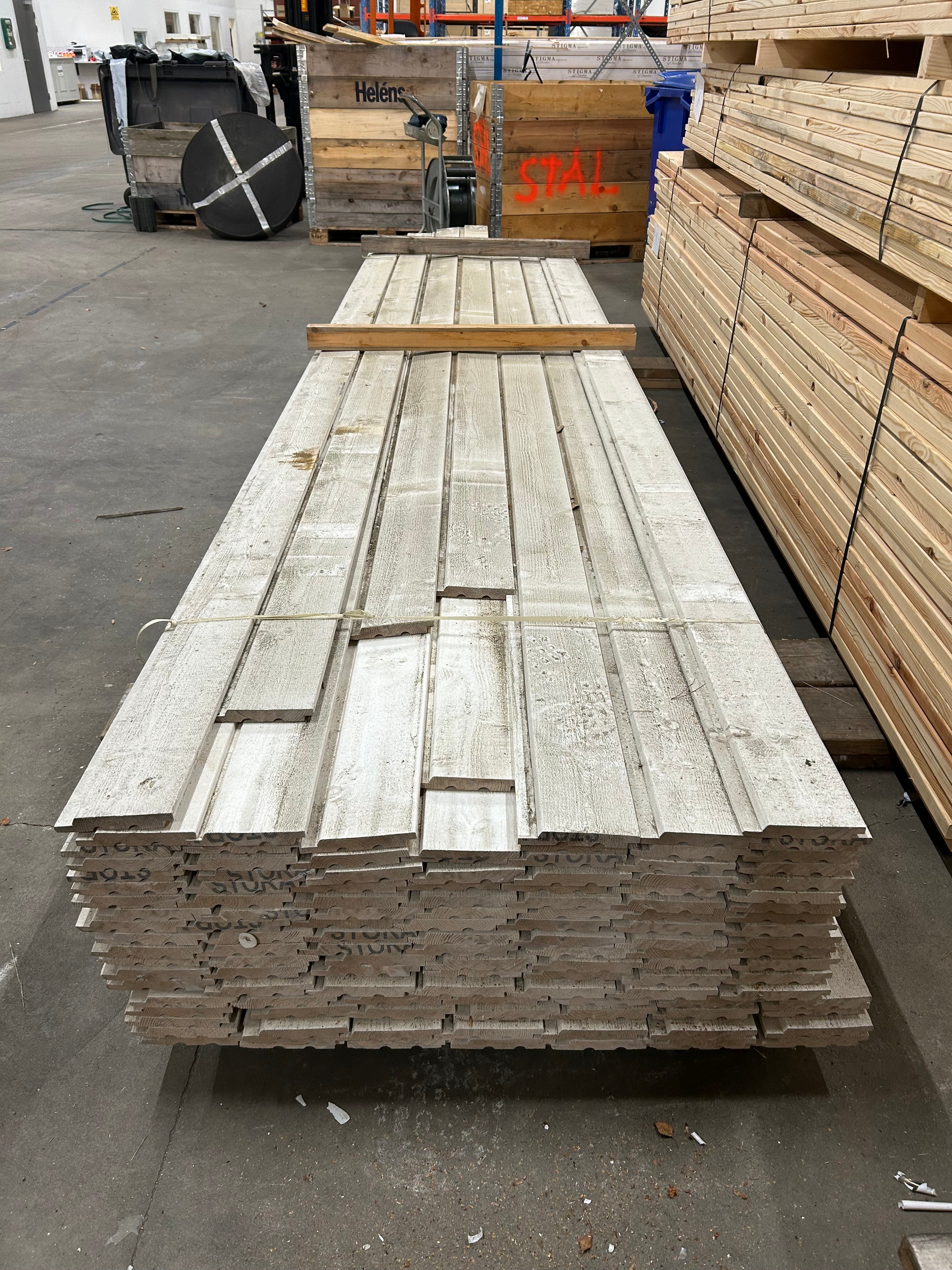 Paket Ytterpanel Falsad Enkelfas 21x147 mm – 126 st 4,20 m Vit